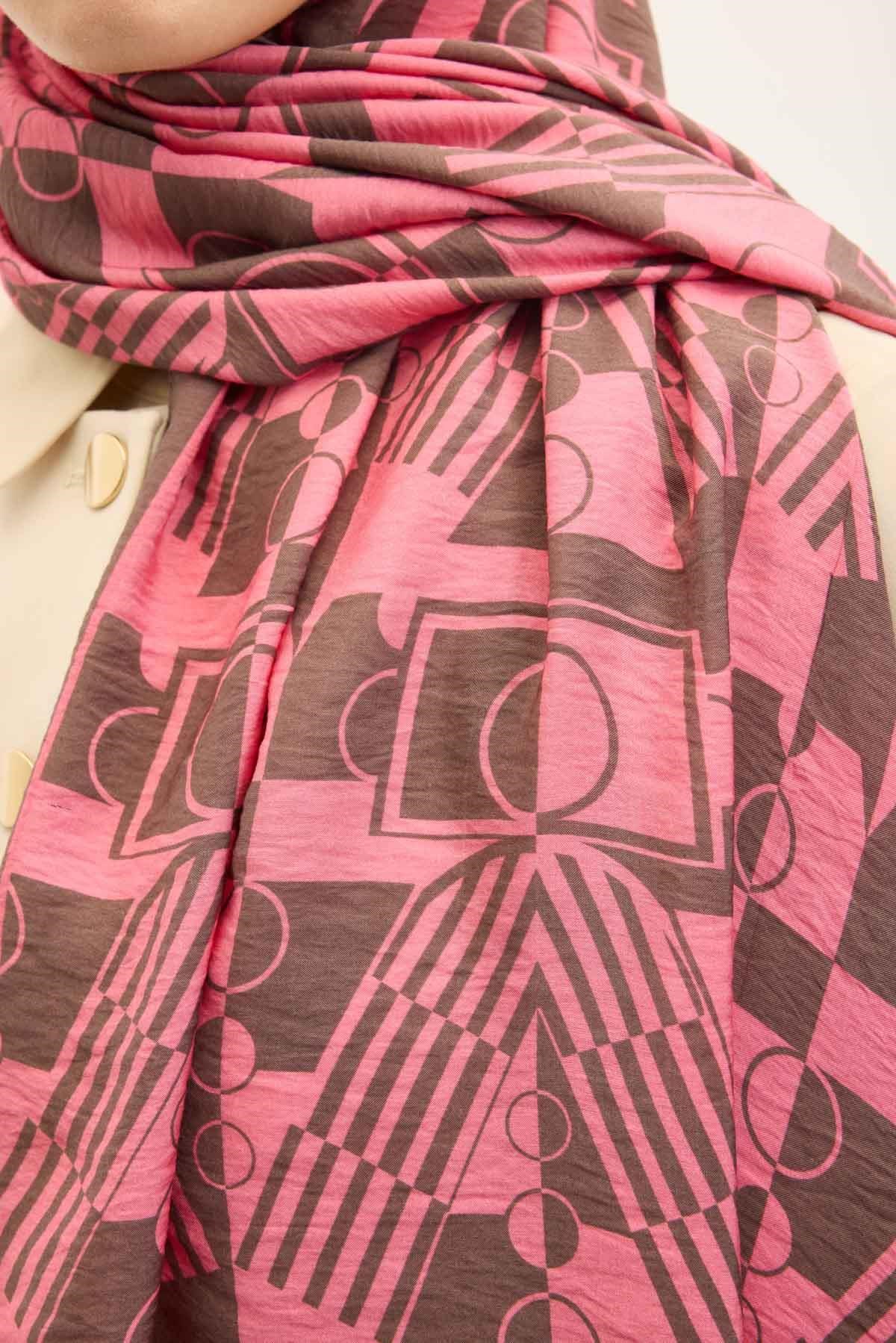 Urban Hours Elvora Pembe Mayda Şal 190x70