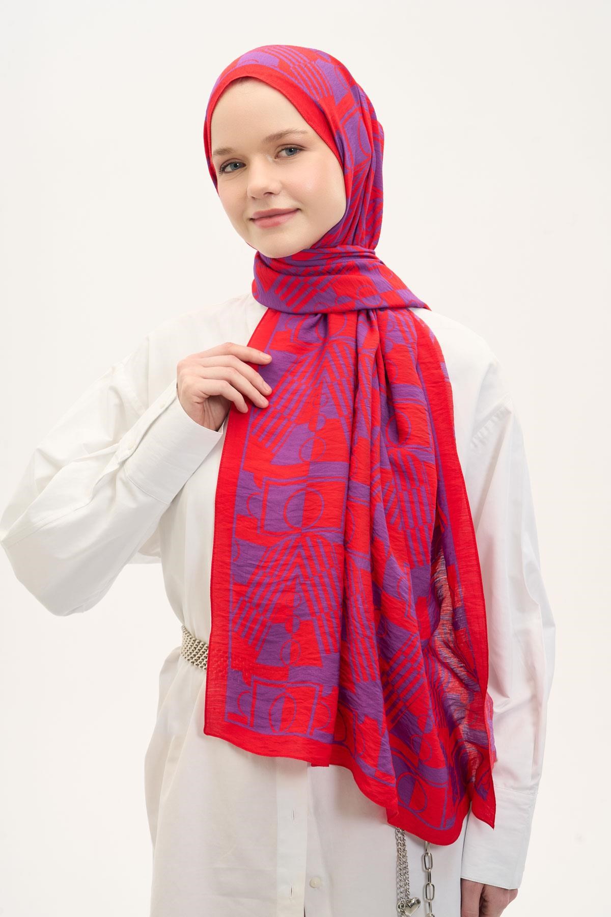 Urban Hours Elvora Canlı Kırmızı Mayda Şal 190x70