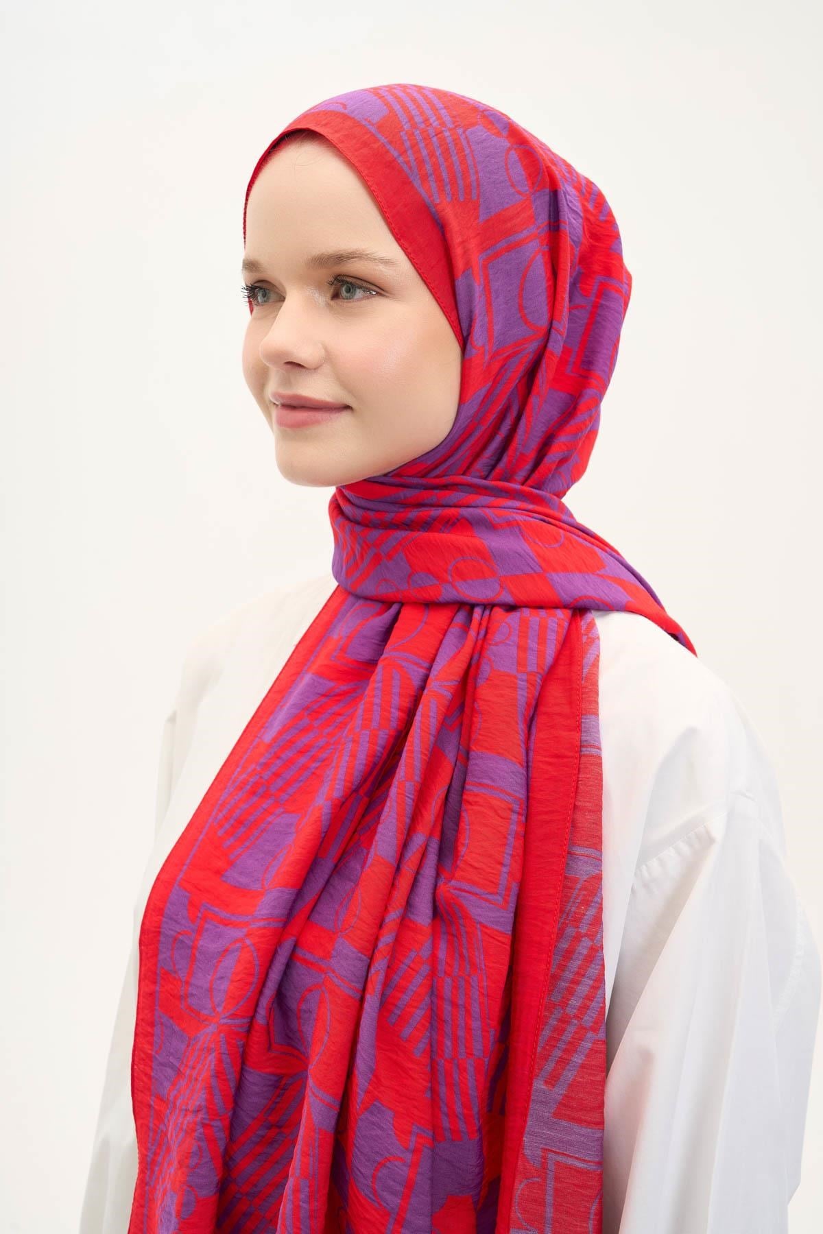 Urban Hours Elvora Canlı Kırmızı Mayda Şal 190x70