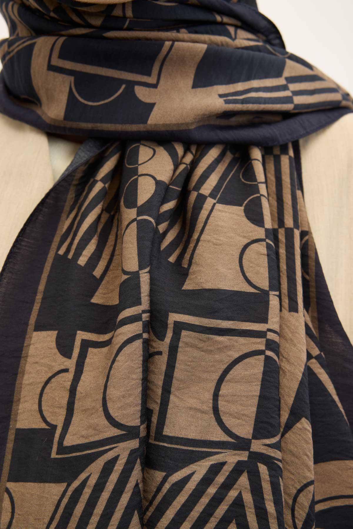 Urban Hours Elvora Siyah Mayda Şal 190x70