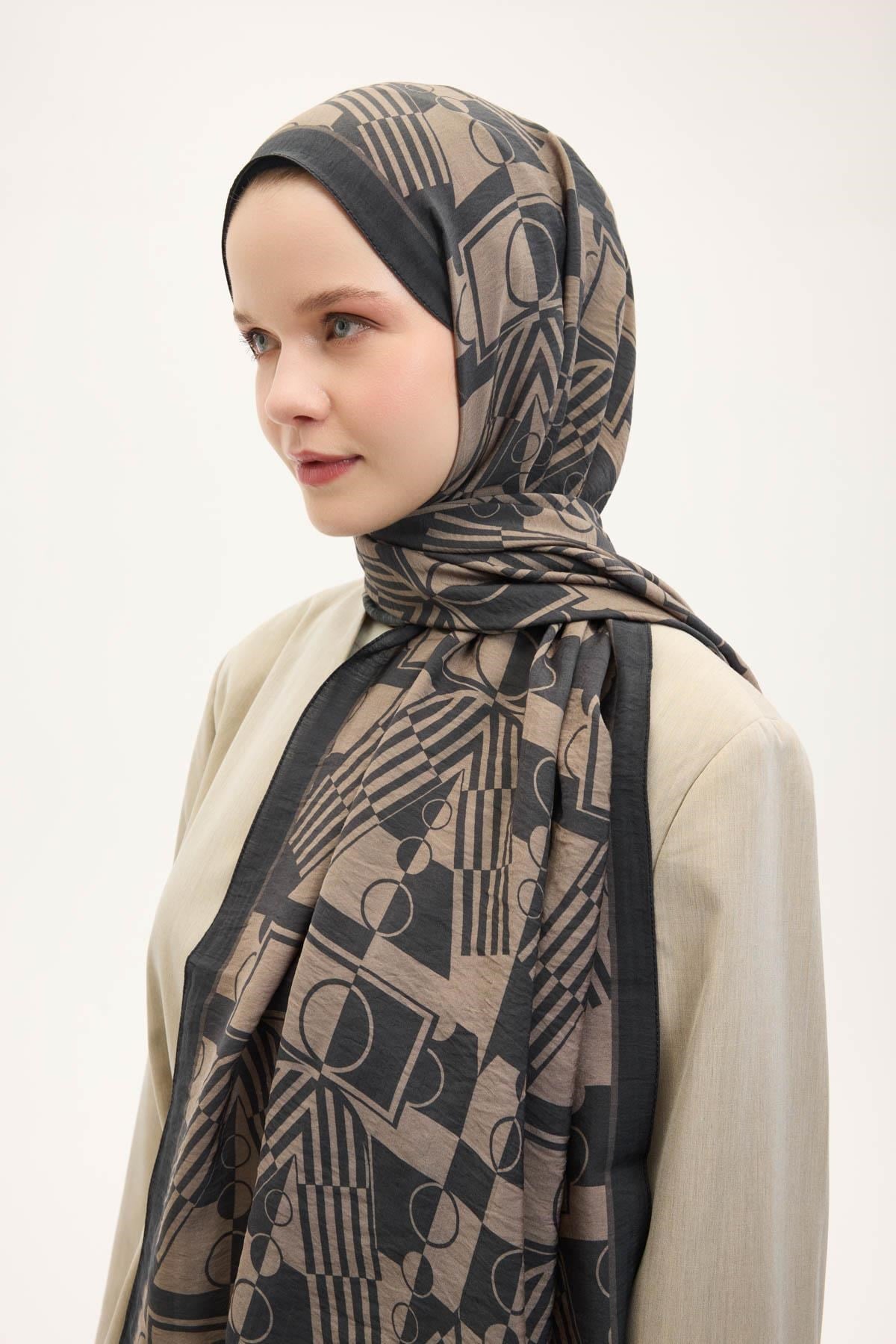 Urban Hours Elvora Koyu Antrasit Mayda Şal 190x70