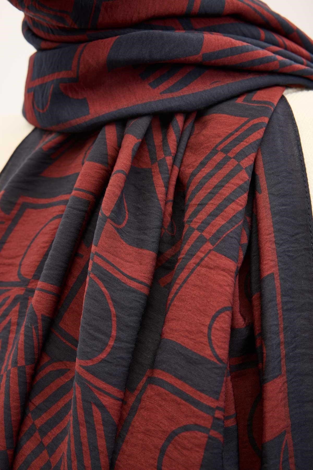 Urban Hours Elvora Gece Mavisi Mayda Şal 190x70