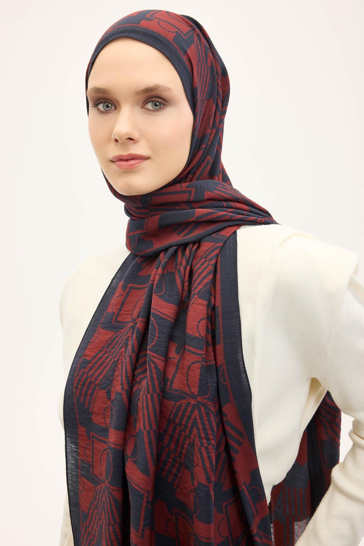 Urban Hours Elvora Gece Mavisi Mayda Şal 190x70