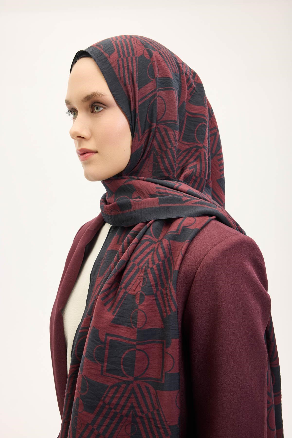 Urban Hours Elvora Bordo Mayda Şal 190x70