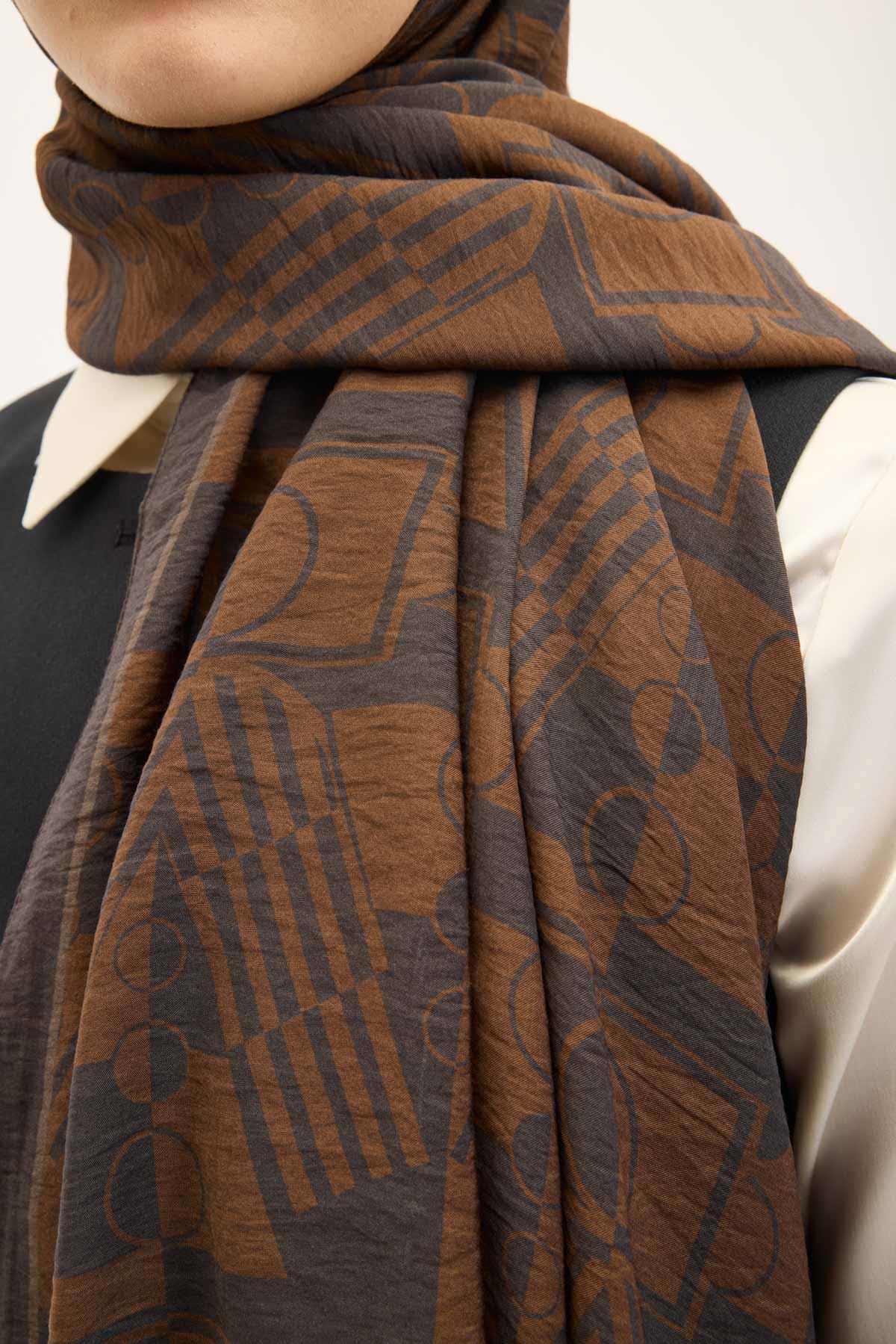 Urban Hours Elvora Acı Kahve Mayda Şal 190x70