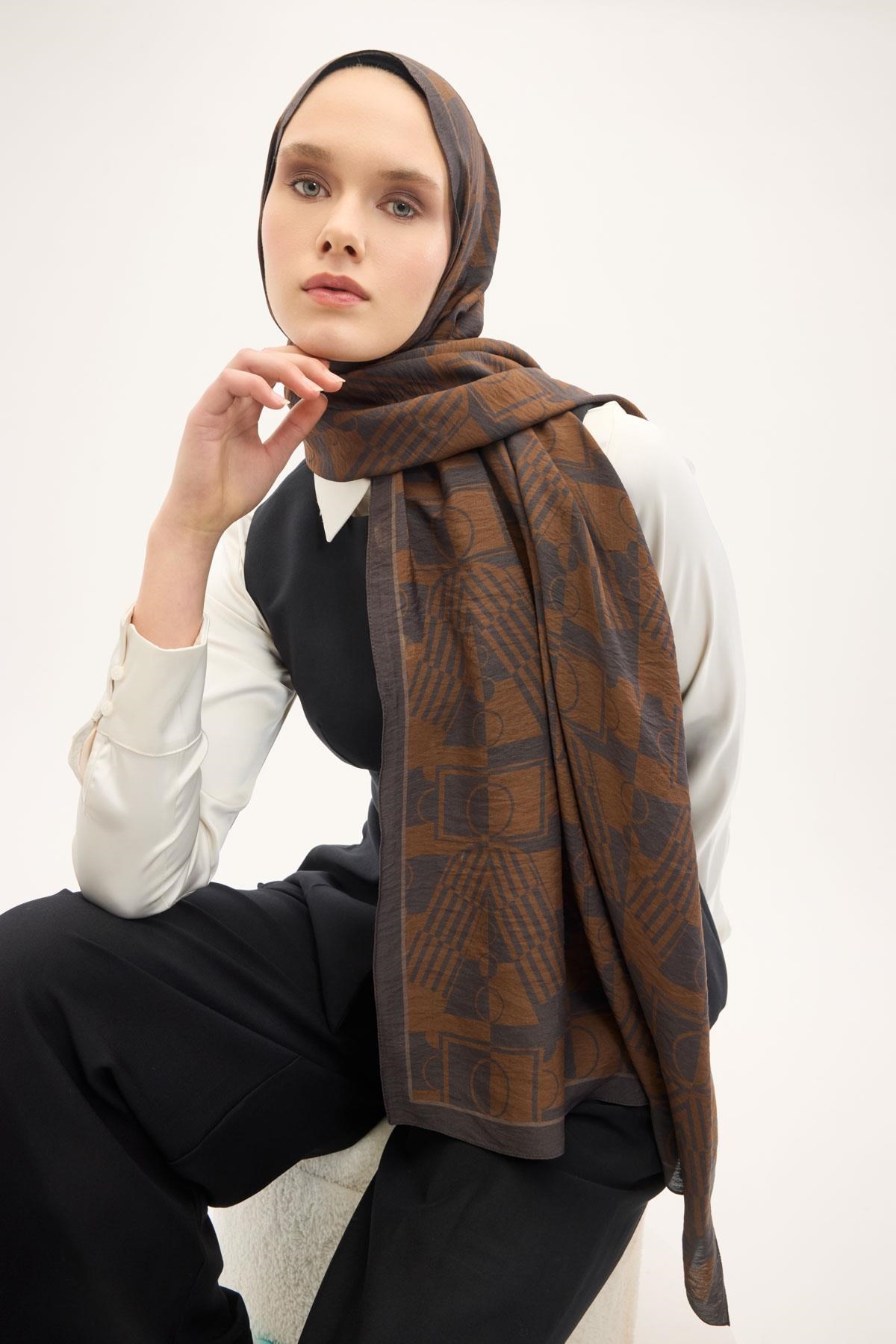 Urban Hours Elvora Acı Kahve Mayda Şal 190x70