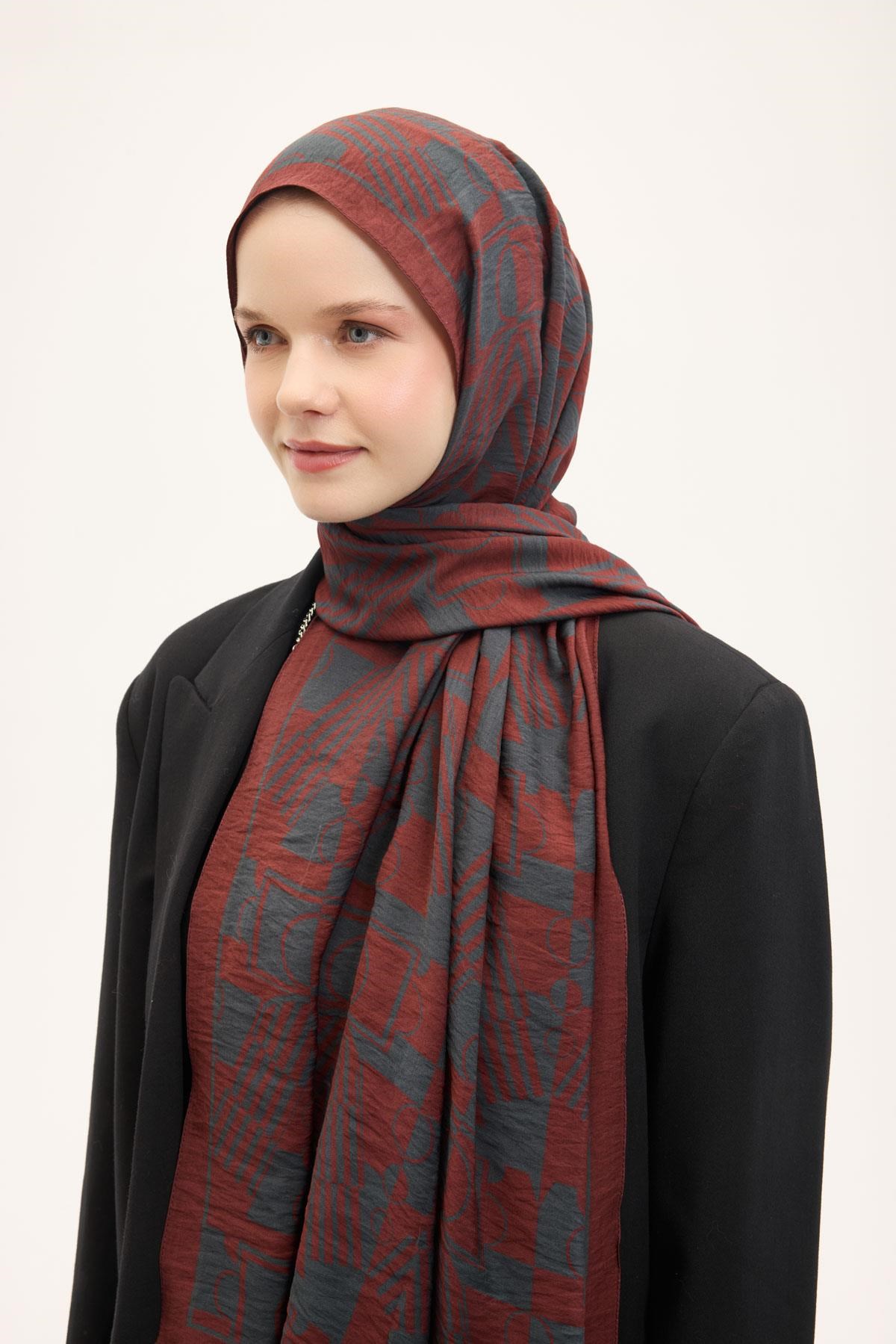 Urban Hours Elvora Kiremit Mayda Şal 190x70