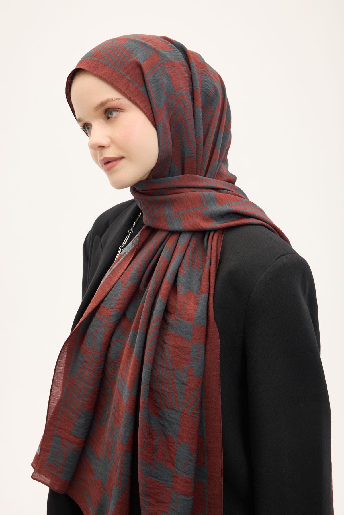 Urban Hours Elvora Kiremit Mayda Şal 190x70