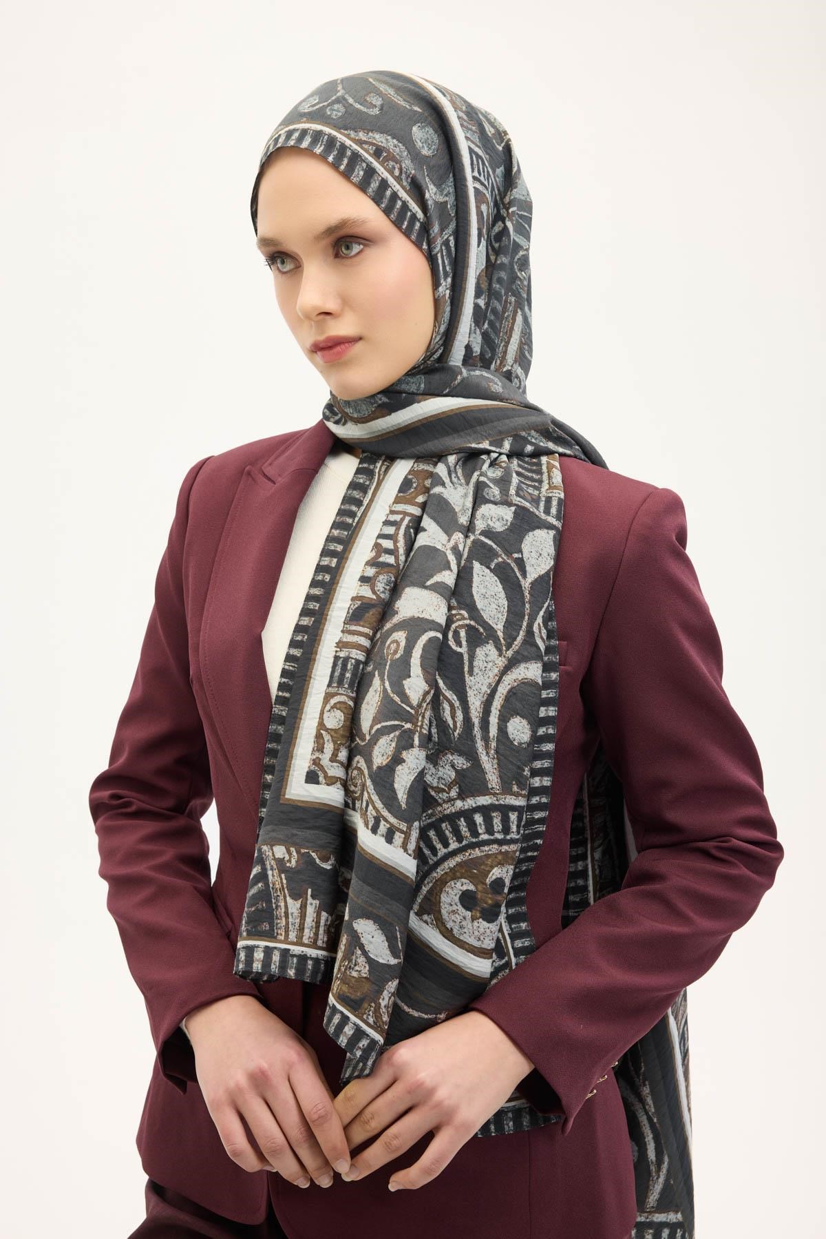 Urban Hours Antik Koyu Antrasit Mayda Şal 190x70