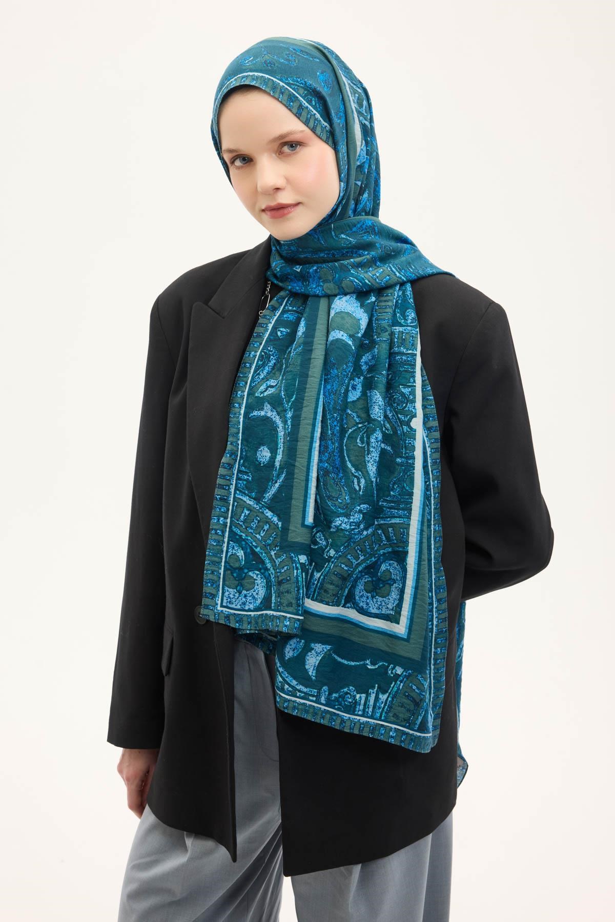 Urban Hours Antik Petrol Yeşili Mayda Şal 190x70