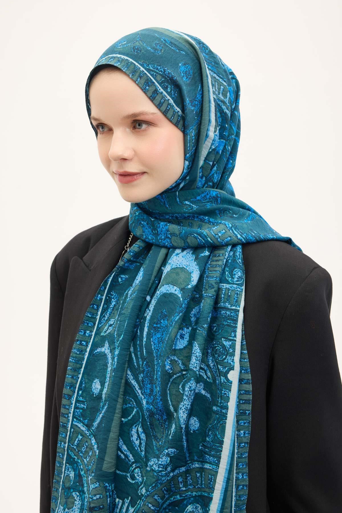 Urban Hours Antik Petrol Yeşili Mayda Şal 190x70