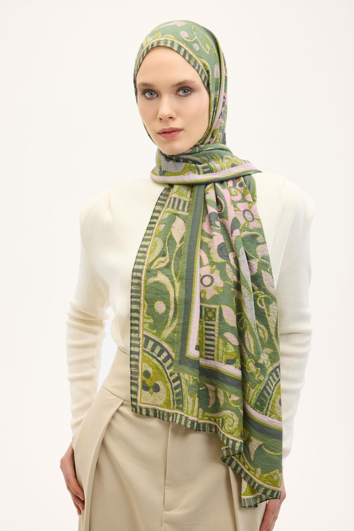 Urban Hours Antik Çimen Yeşili Mayda Şal 190x70