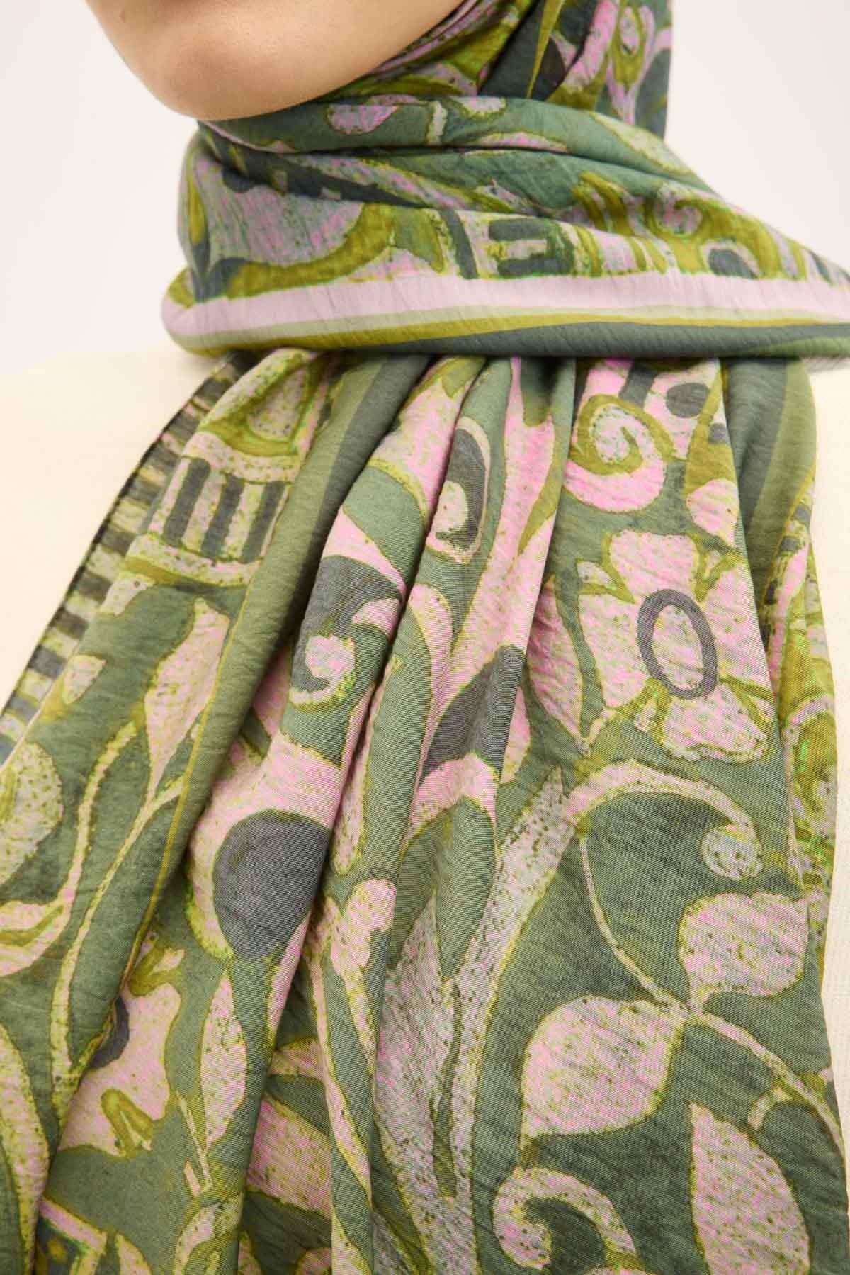 Urban Hours Antik Çimen Yeşili Mayda Şal 190x70