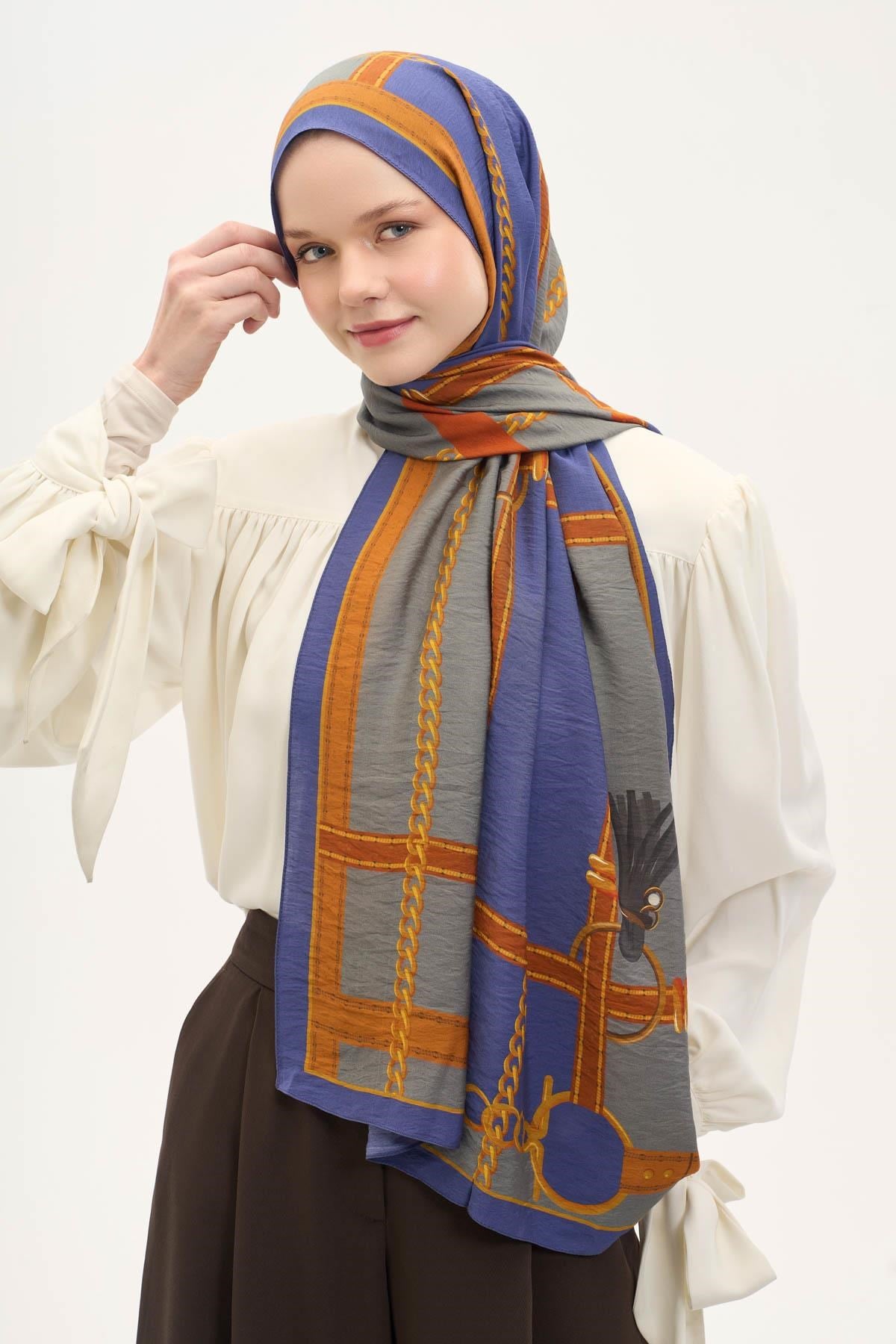 Urban Hours Büyük Zincir Açık Gri Mayda Şal 190x70