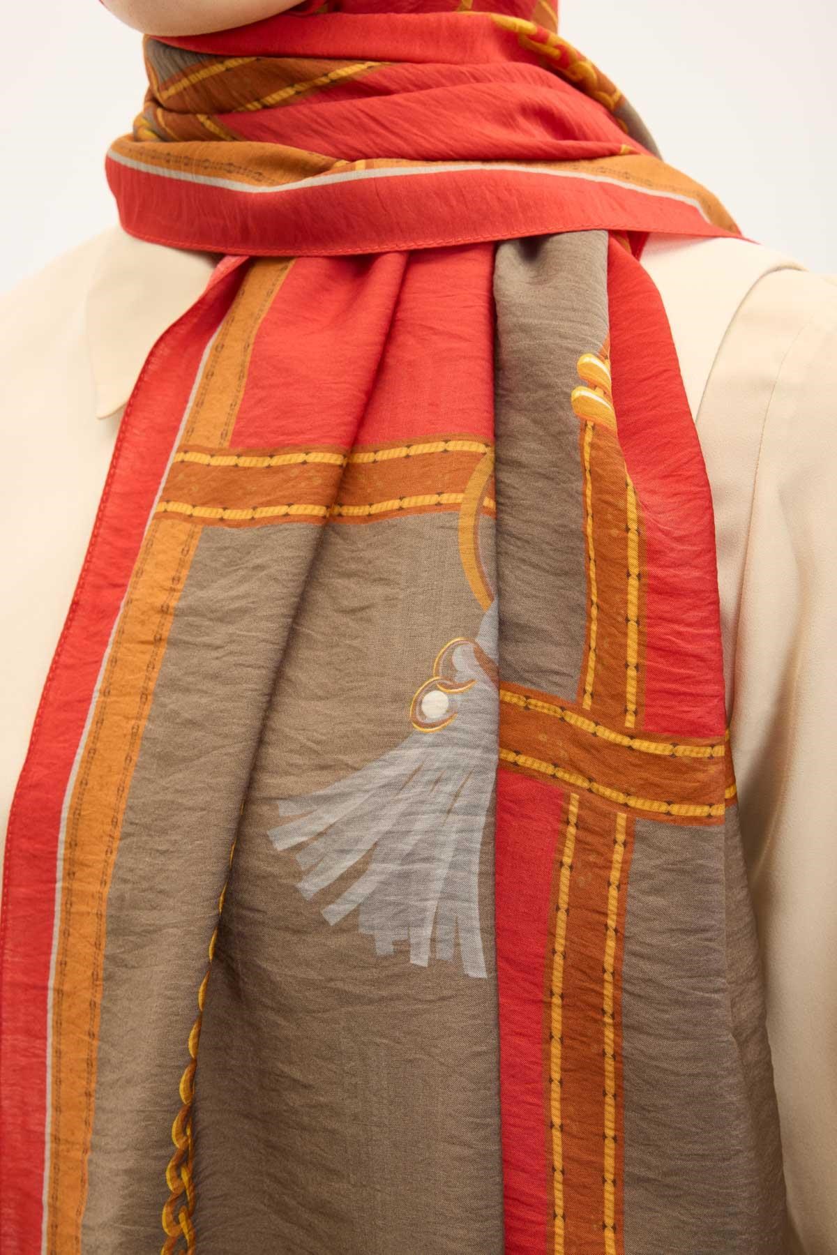 Urban Hours Büyük Zincir Vizon Mayda Şal 190x70