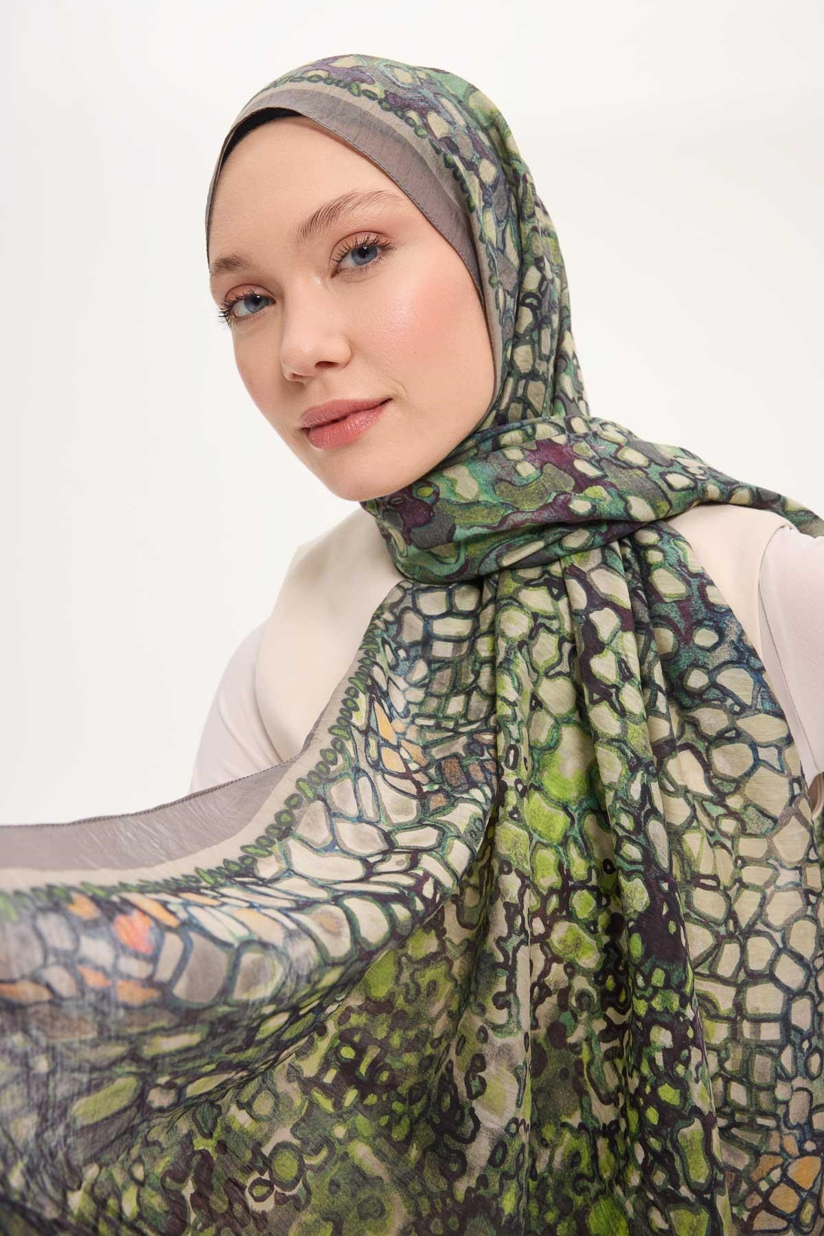 Tencel Monare Gri Taş Desen 75x195