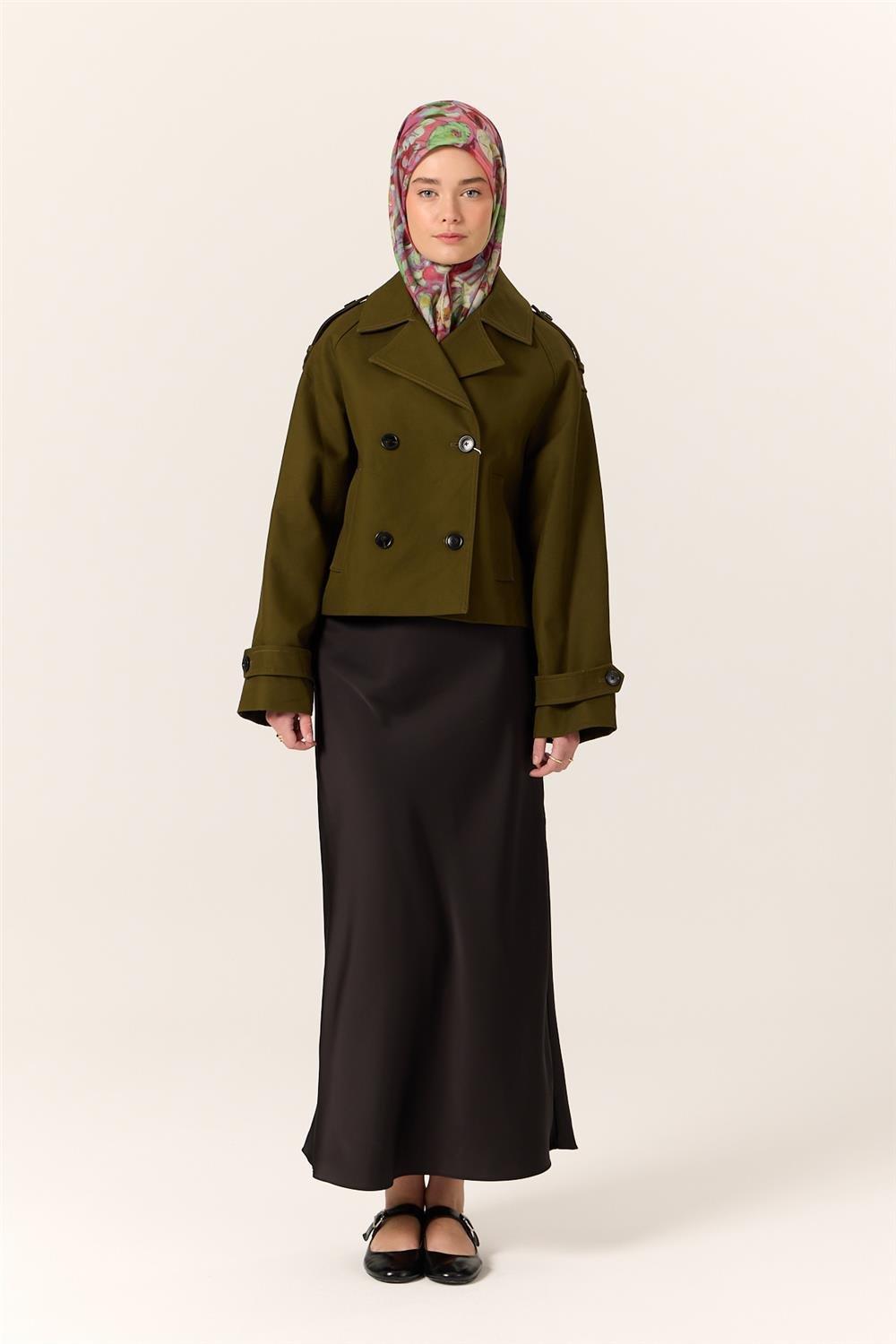 İnce Pamuk Soft Eşarp Narçiçeği-Mint Yeşili Desenli Kaymaz Dokulu Tok Duruşlu 90x90