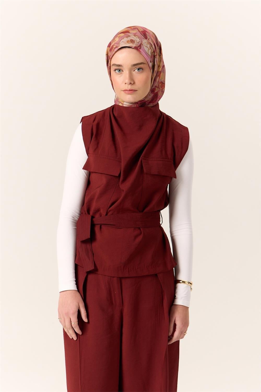 İnce Pamuk Soft Eşarp Fuşya-Pembe Desenli Kaymaz Dokulu Tok Duruşlu 90x90