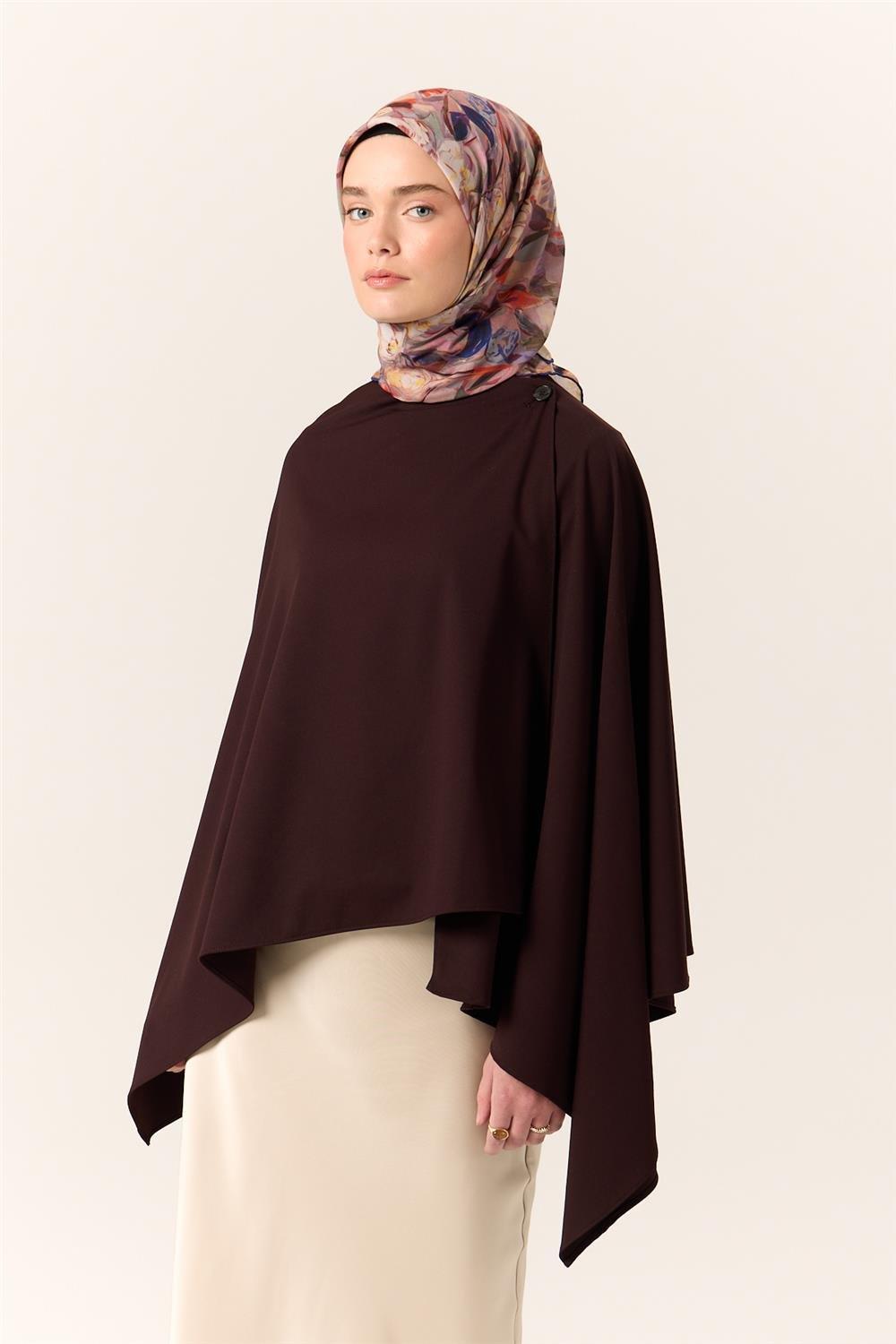 İnce Pamuk Soft Eşarp Turuncu-Pembe Desenli Kaymaz Dokulu Tok Duruşlu 90x90