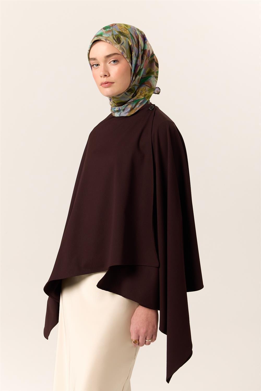 İnce Pamuk Soft Eşarp Fıstık Yeşili-Leylak Desenli Kaymaz Dokulu Tok Duruşlu 90x90