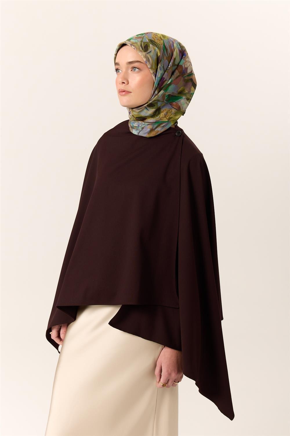 İnce Pamuk Soft Eşarp Fıstık Yeşili-Leylak Desenli Kaymaz Dokulu Tok Duruşlu 90x90