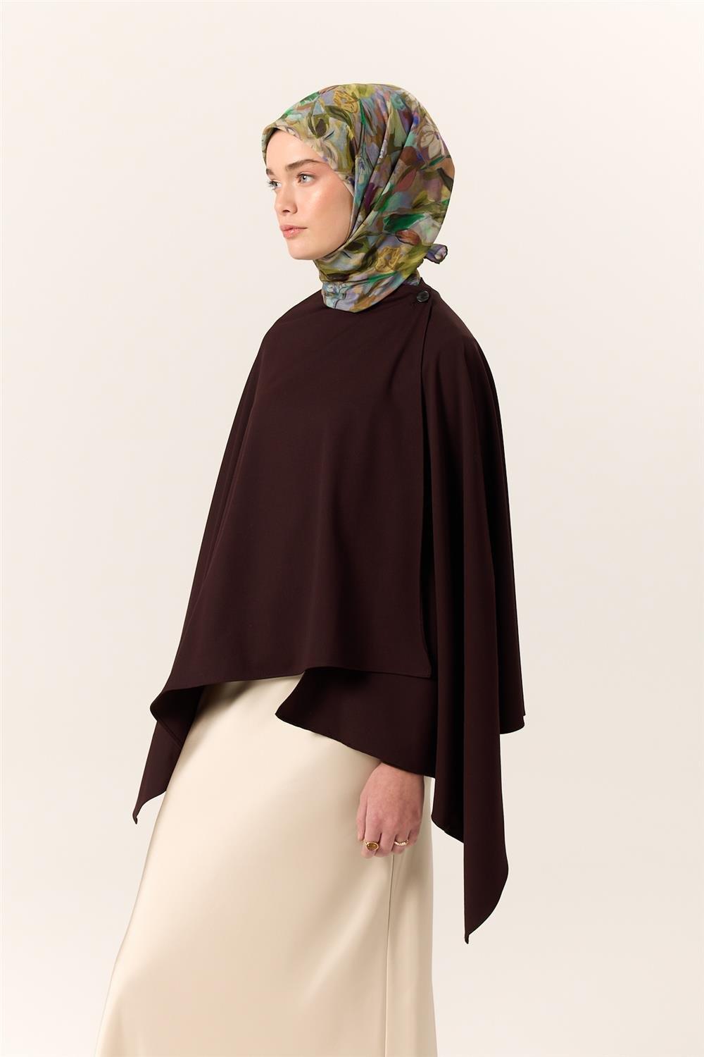 İnce Pamuk Soft Eşarp Fıstık Yeşili-Leylak Desenli Kaymaz Dokulu Tok Duruşlu 90x90