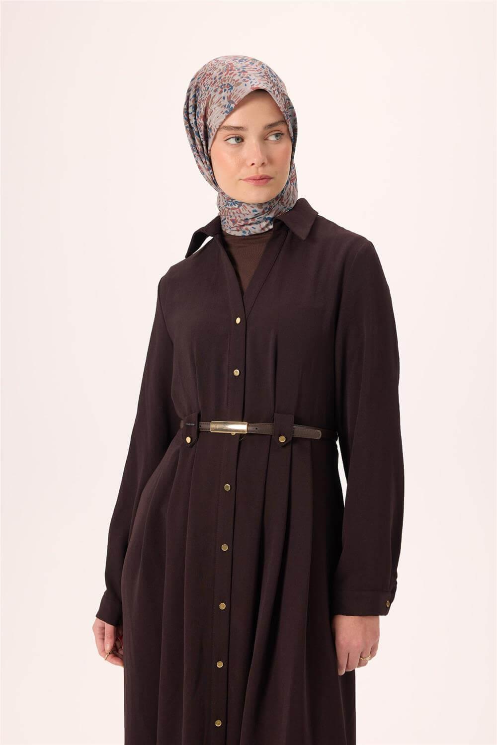 İnce Pamuk Soft Eşarp Vizon-Gece Mavisi Desenli Tok Duruşlu Kaymaz 90x90