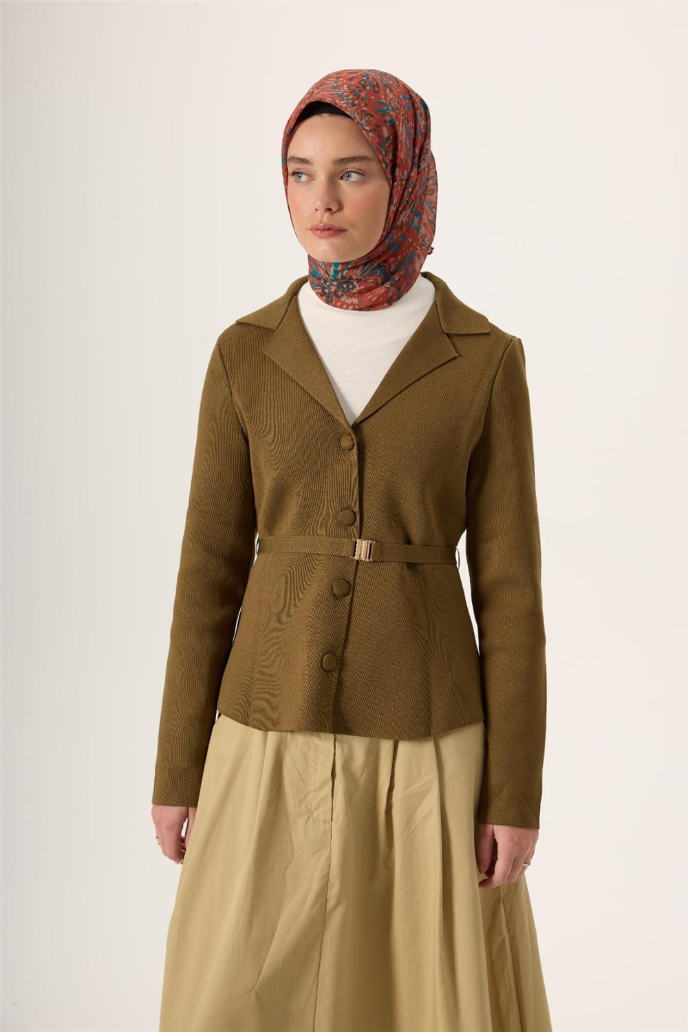 İnce Pamuk Soft Eşarp Koyu Turuncu-Turkuaz Desenli Kaymaz Dokulu Tok Duruşlu 90x90