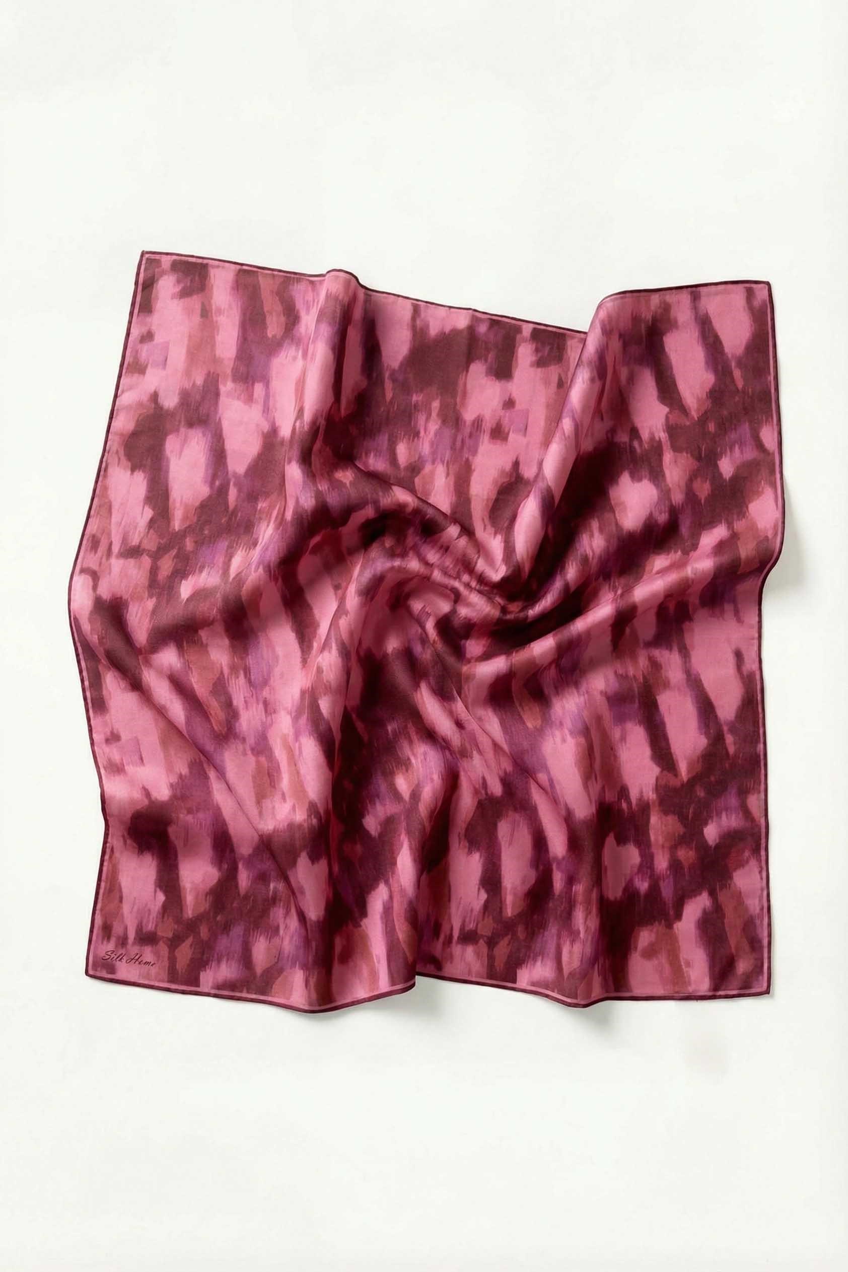 Pamuk Karışımlı Soft Eşarp Soyut Fırça Desen Pembe 90X90