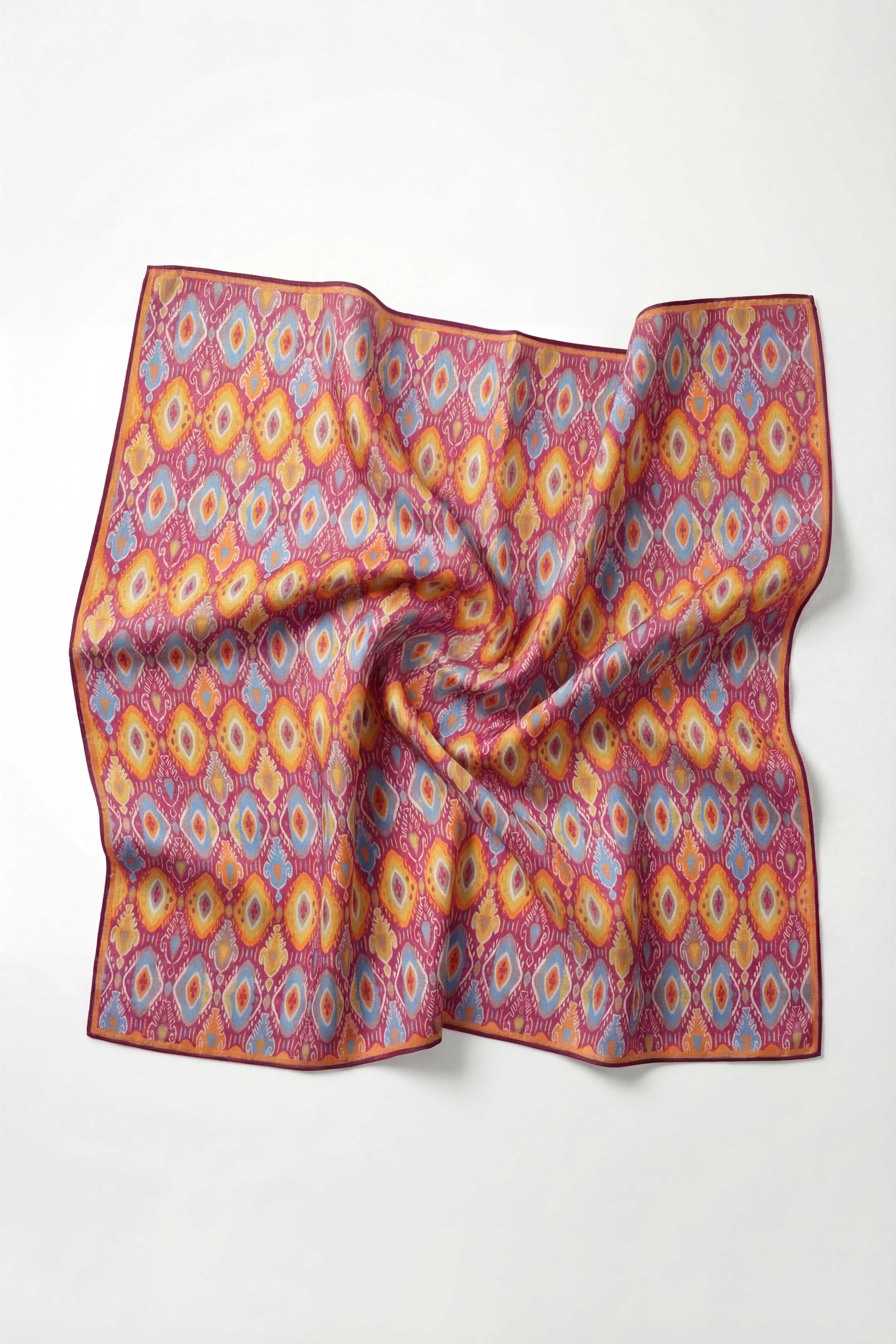 Pamuk Karışımlı Soft Eşarp Baklava Desen Pembe 90x90