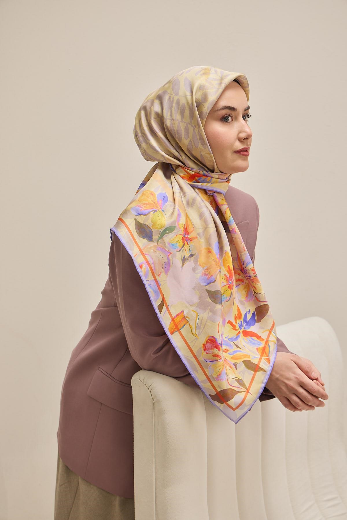 Twill İpek Eşarp Evreka Butter Yellow 90x90