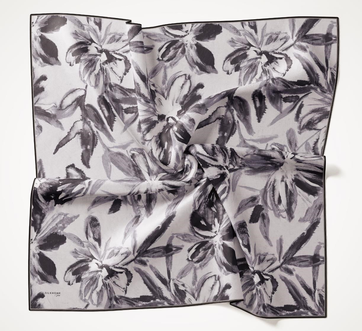 Twill İpek Eşarp Sulu Boya Gri 90x90