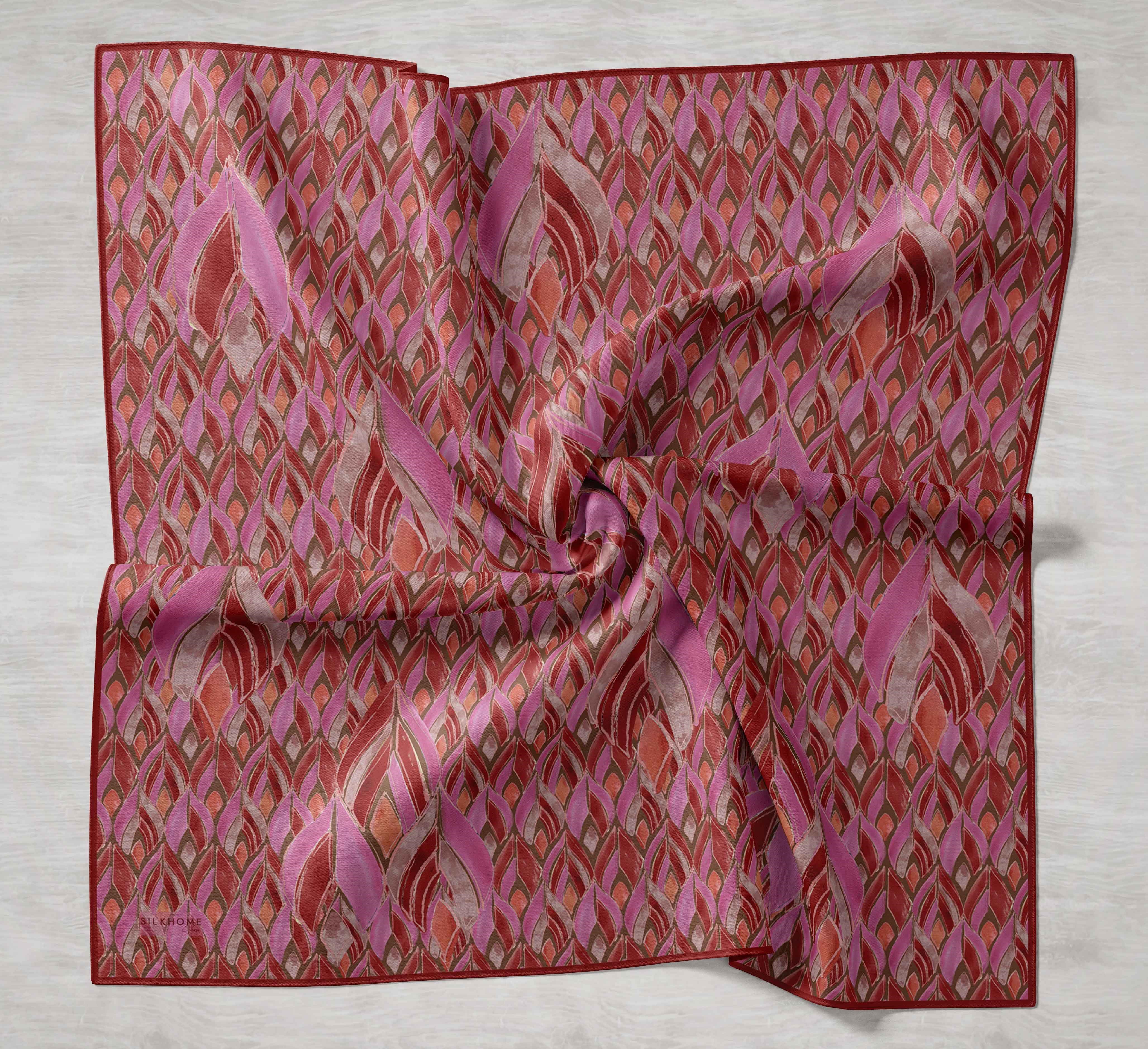 Twill İpek Eşarp Serenit Fuşya 90x90