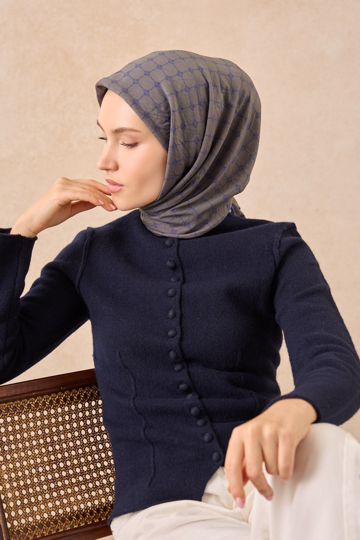 Silkhome Olinda Eşarp Yeşil Gri