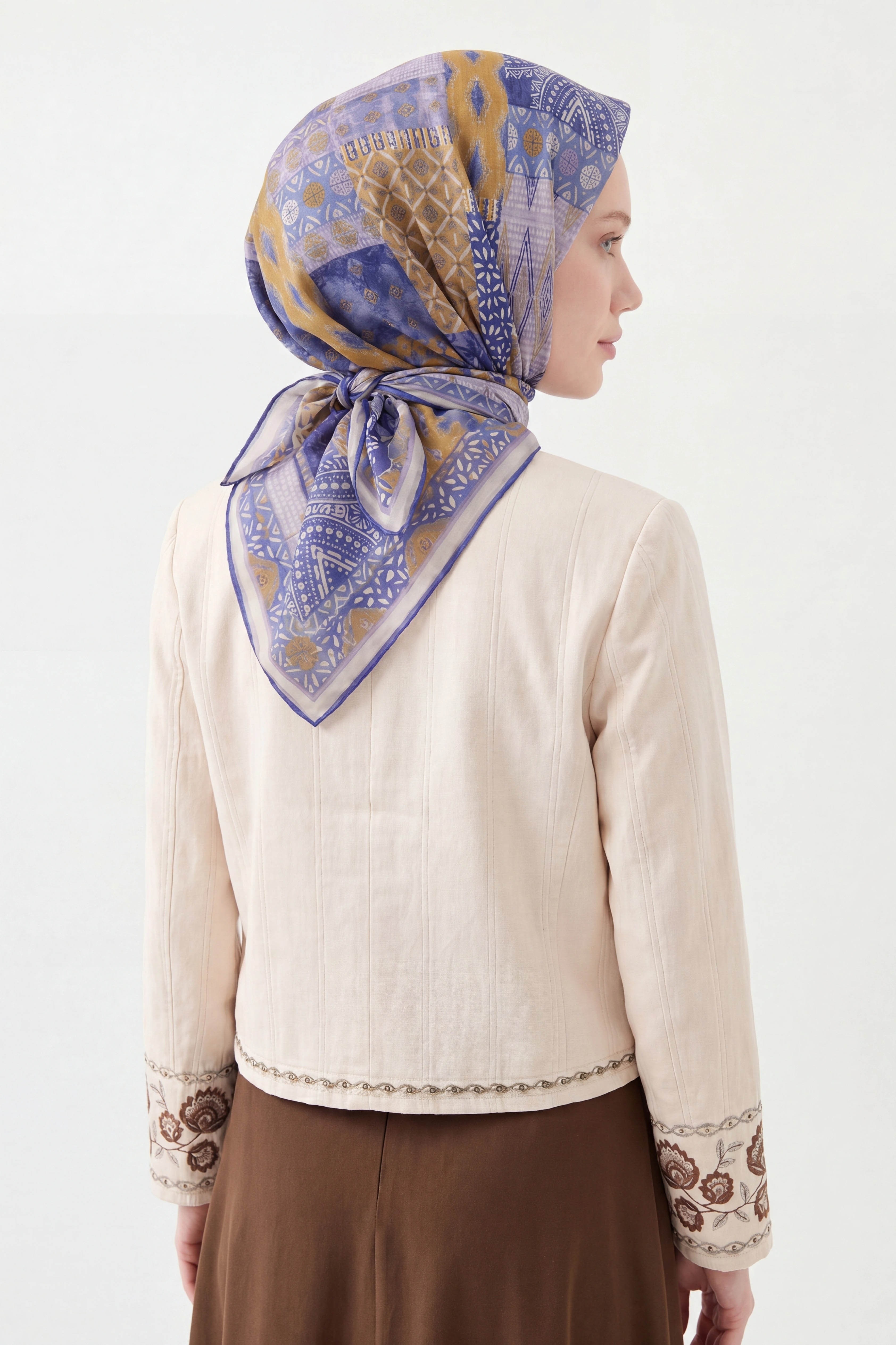 Soft Eşarp Authentic Mavi Lila