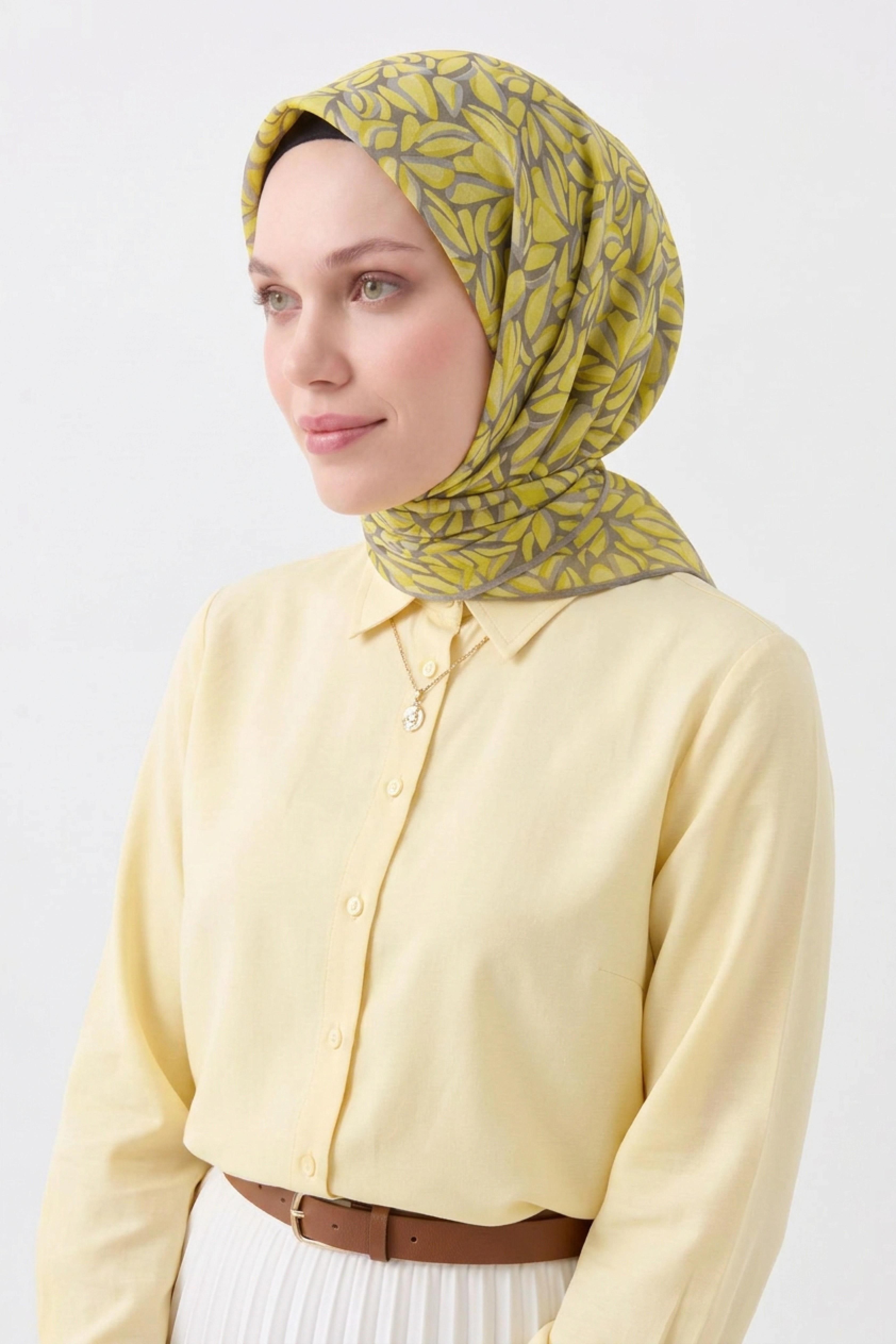 Soft Eşarp Çakıl Taşı Parlak Sarı