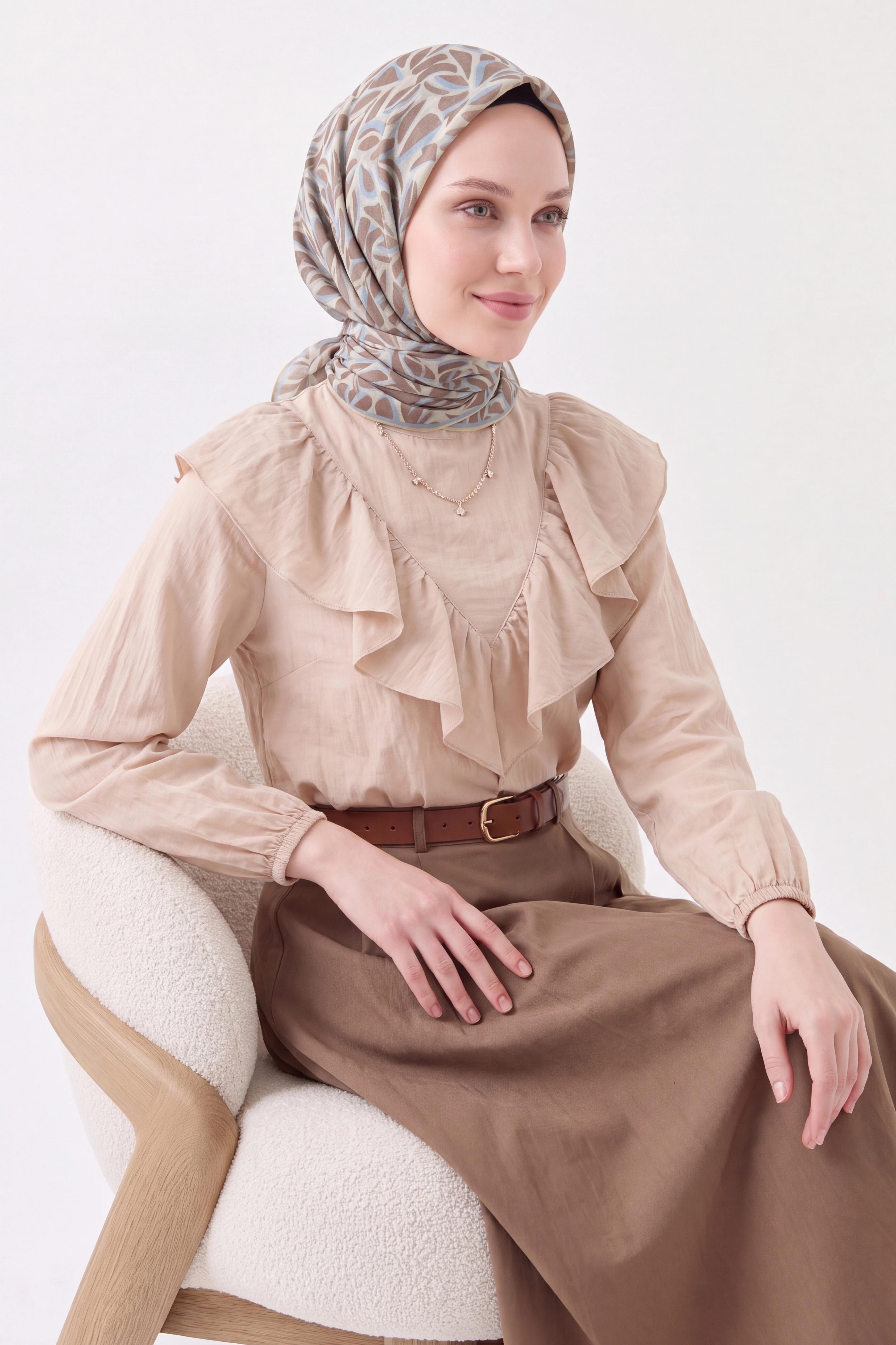 Soft Eşarp Çakıl Taşı Su Yeşili