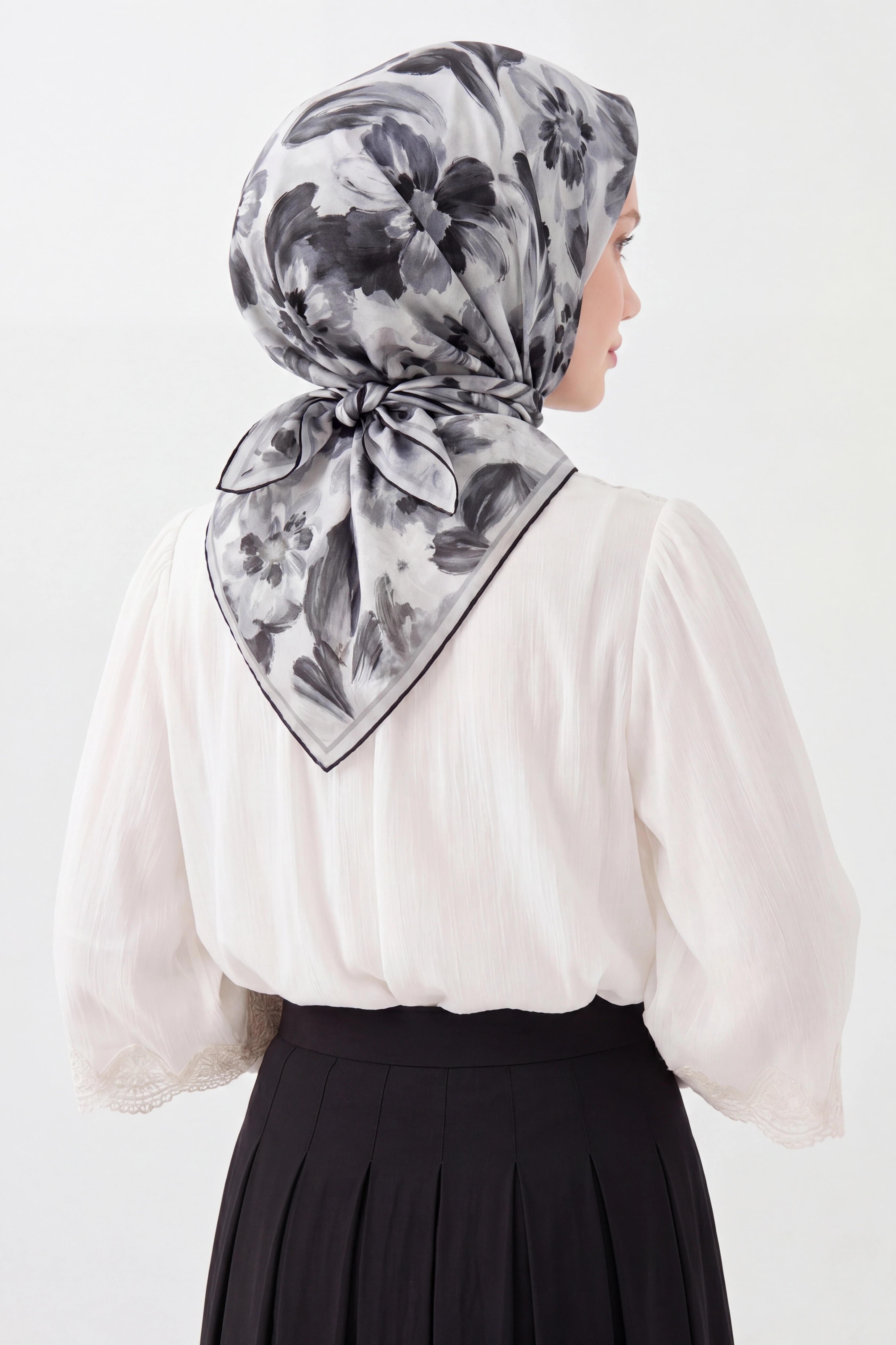 Soft Eşarp Fleur Füme