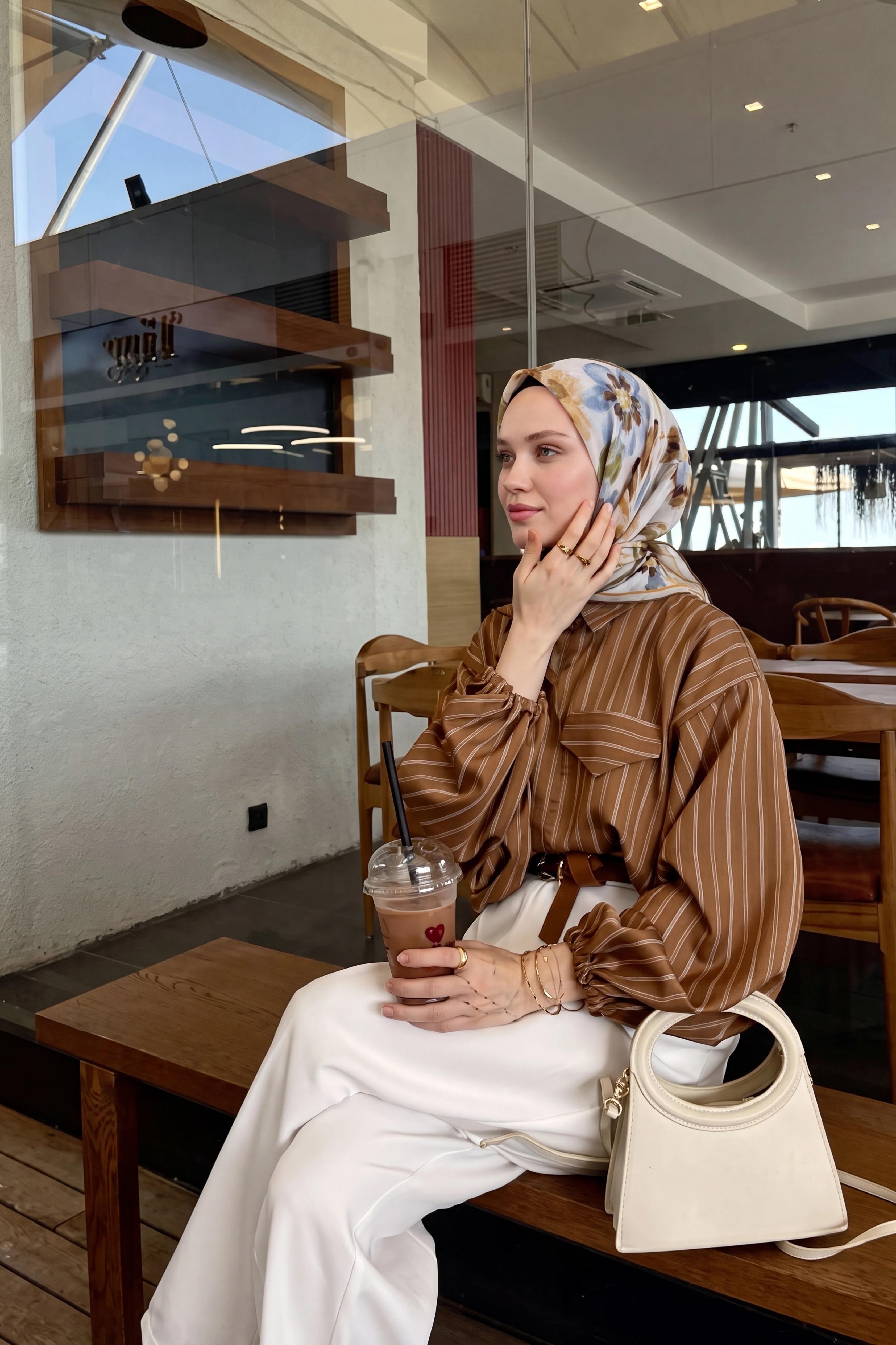 Soft Eşarp Fleur Haki
