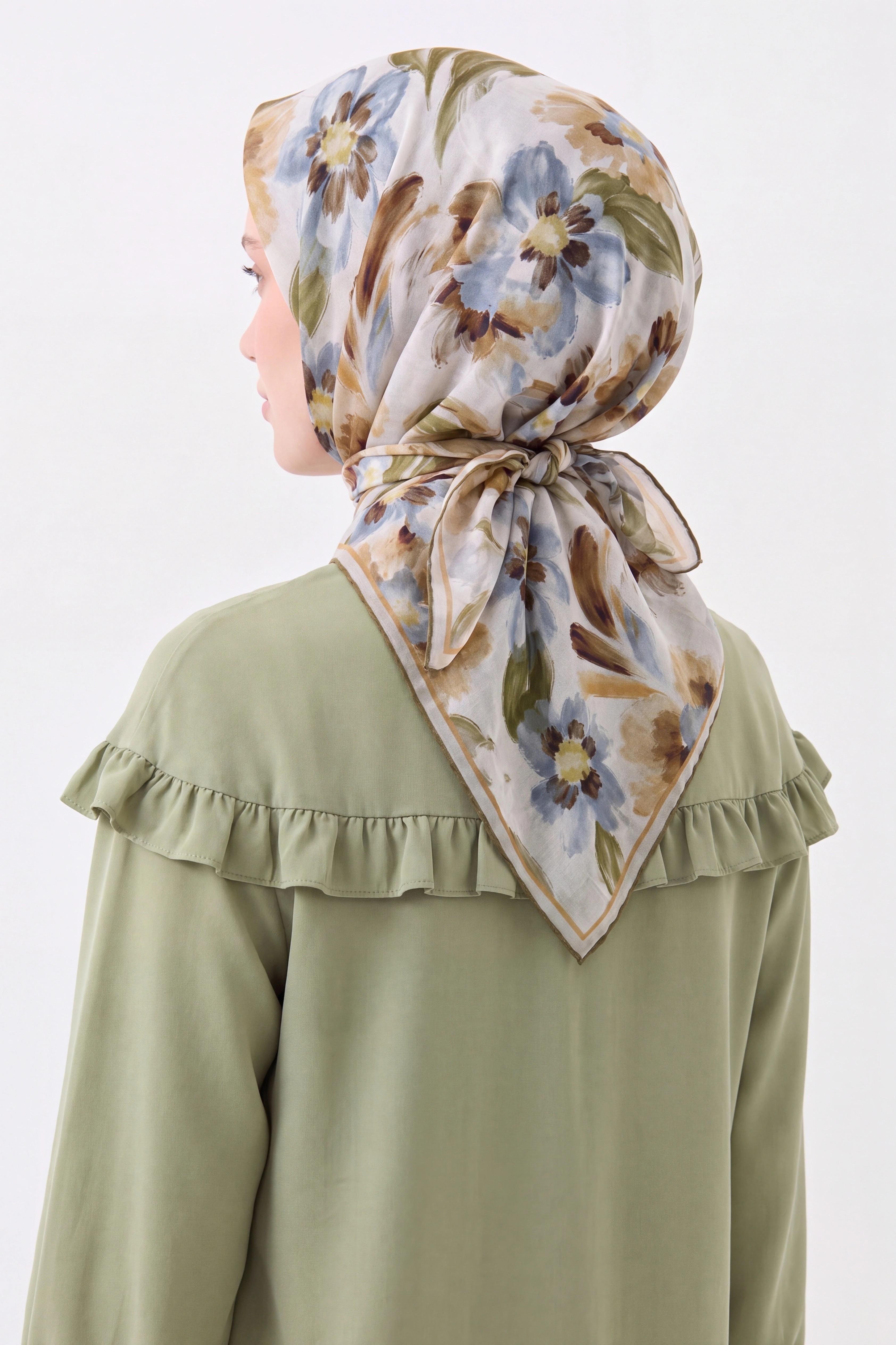 Soft Eşarp Fleur Haki