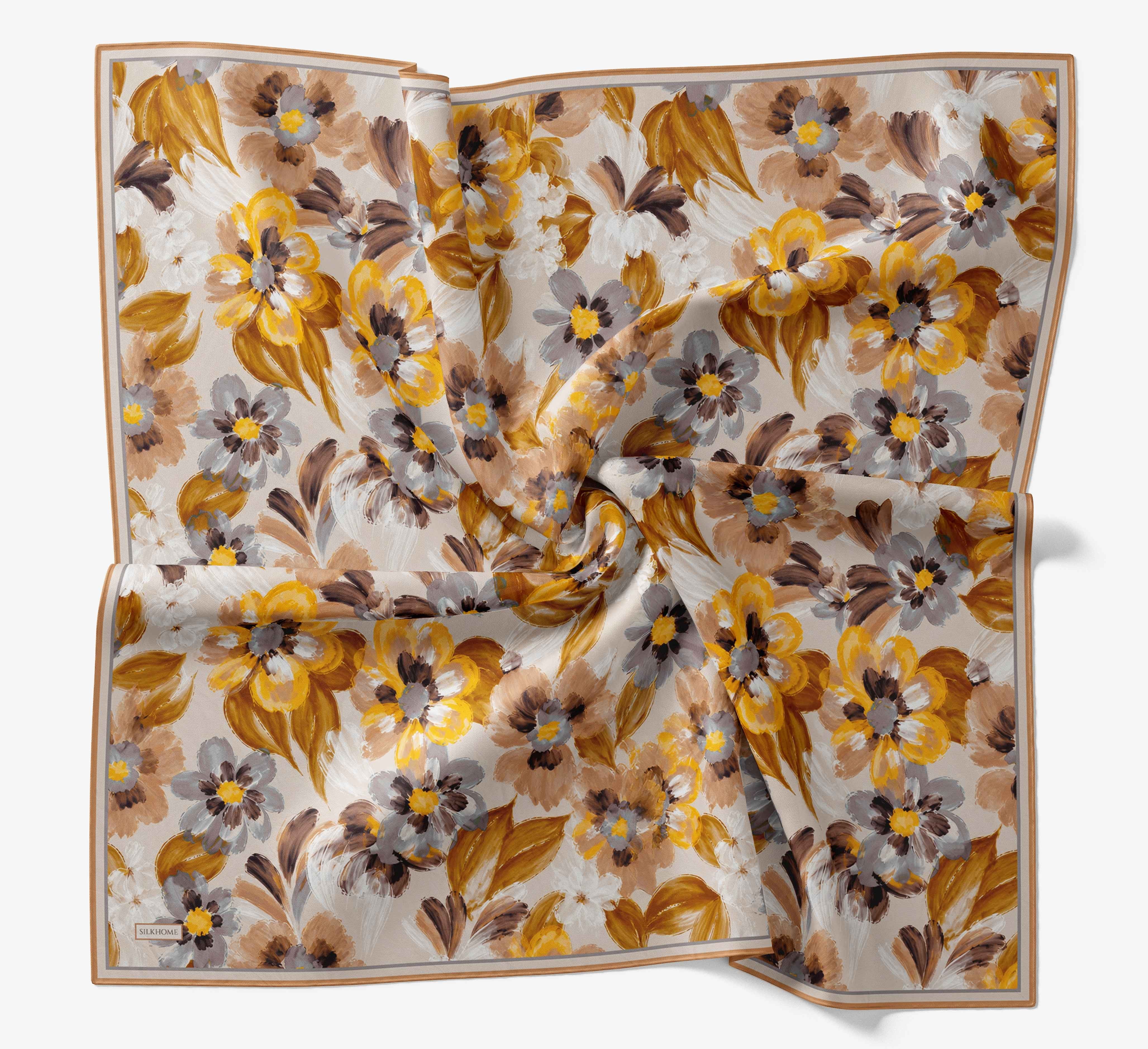 Soft Eşarp Fleur Koyu Turuncu