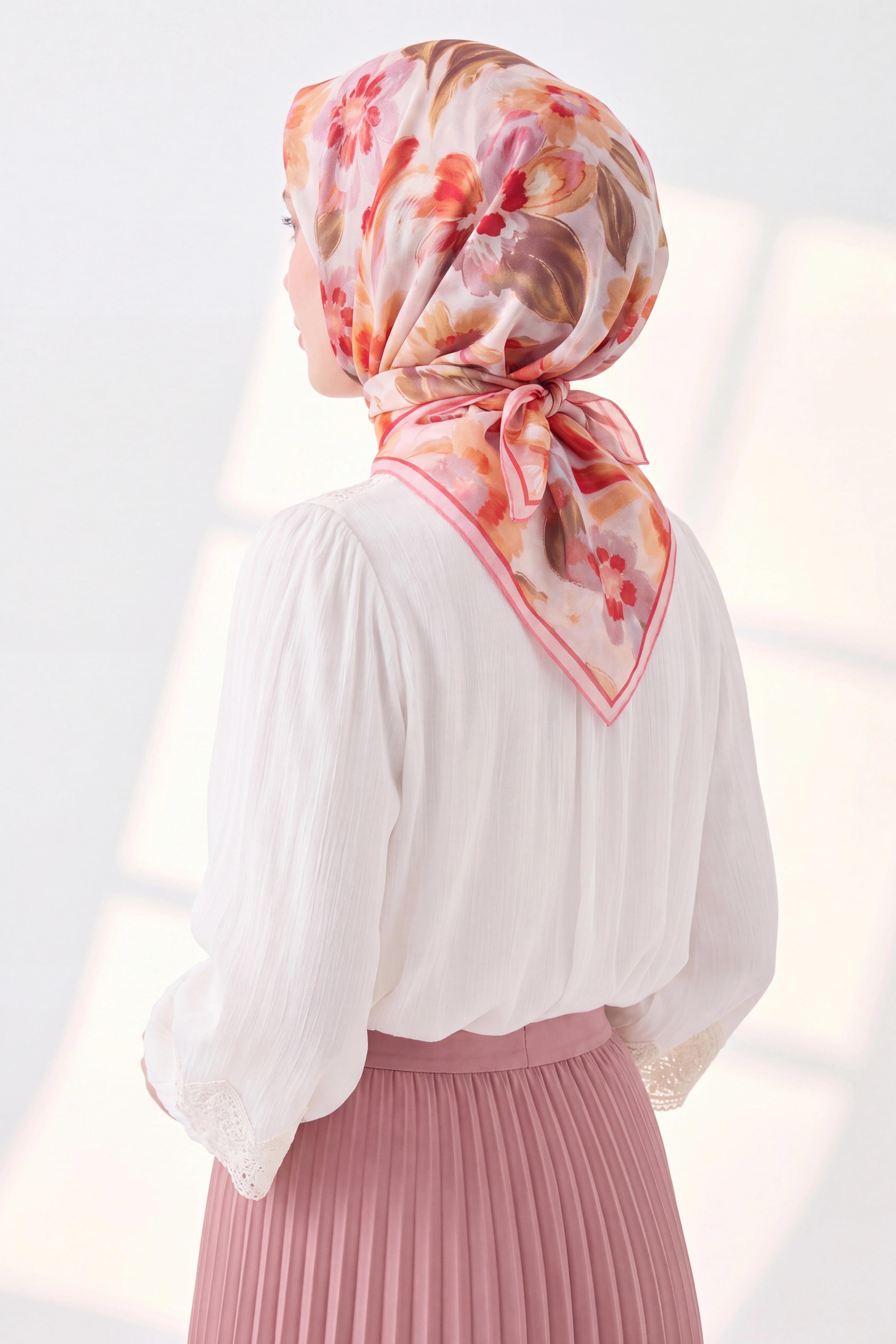 Soft Eşarp Fleur Pembe