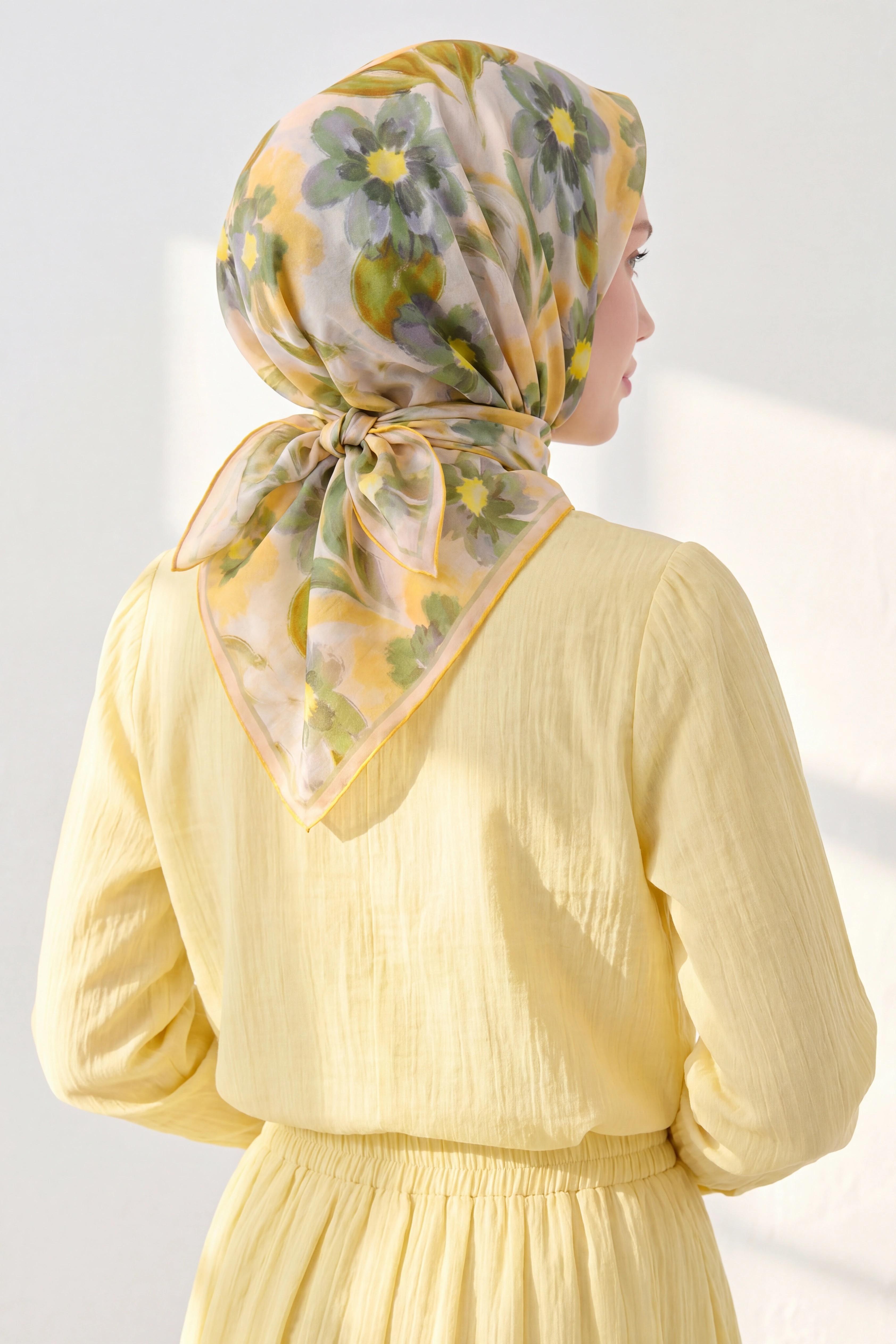 Soft Eşarp Fleur Sarı