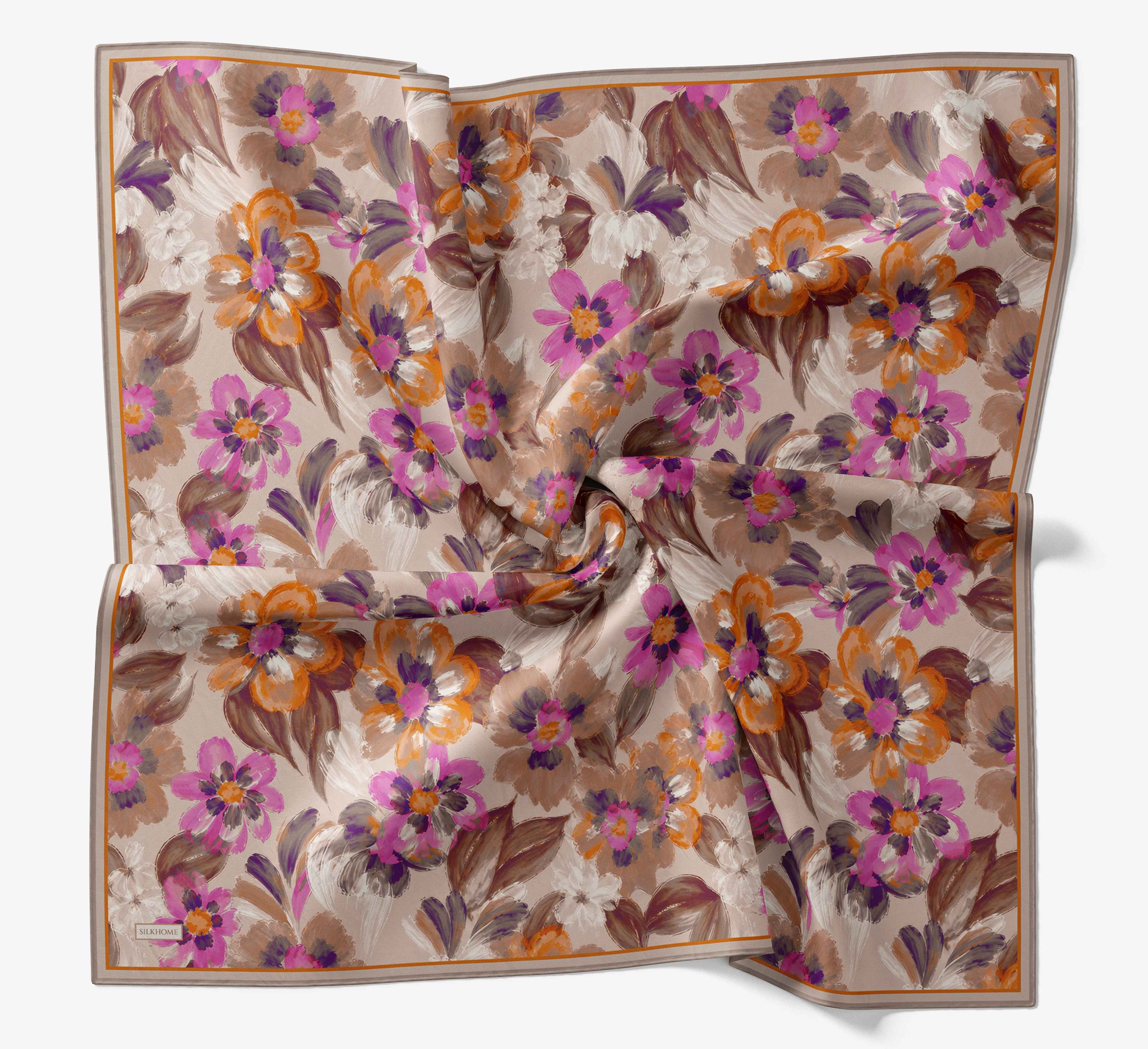 Soft Eşarp Fleur Sütlü Kahve