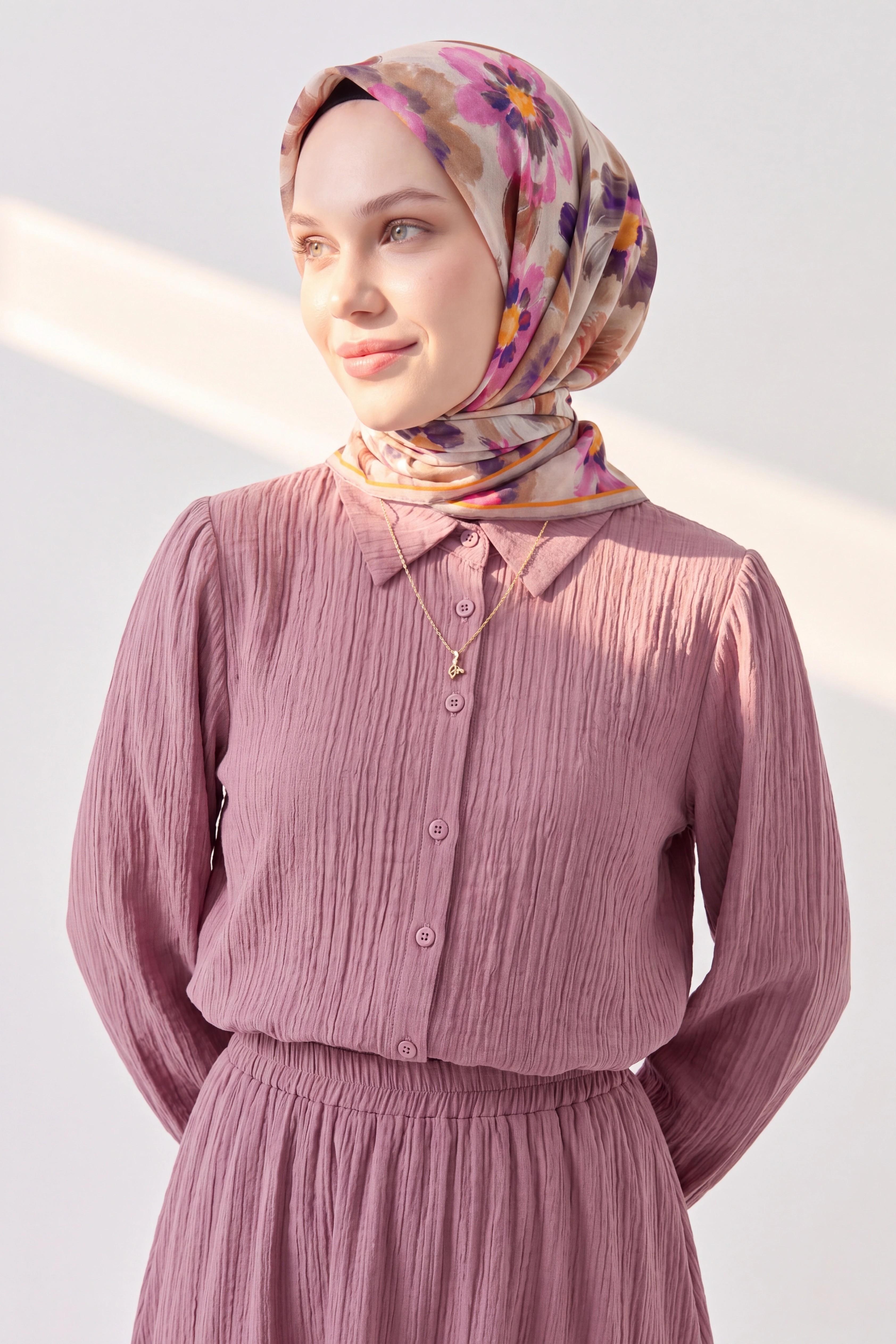 Soft Eşarp Fleur Sütlü Kahve