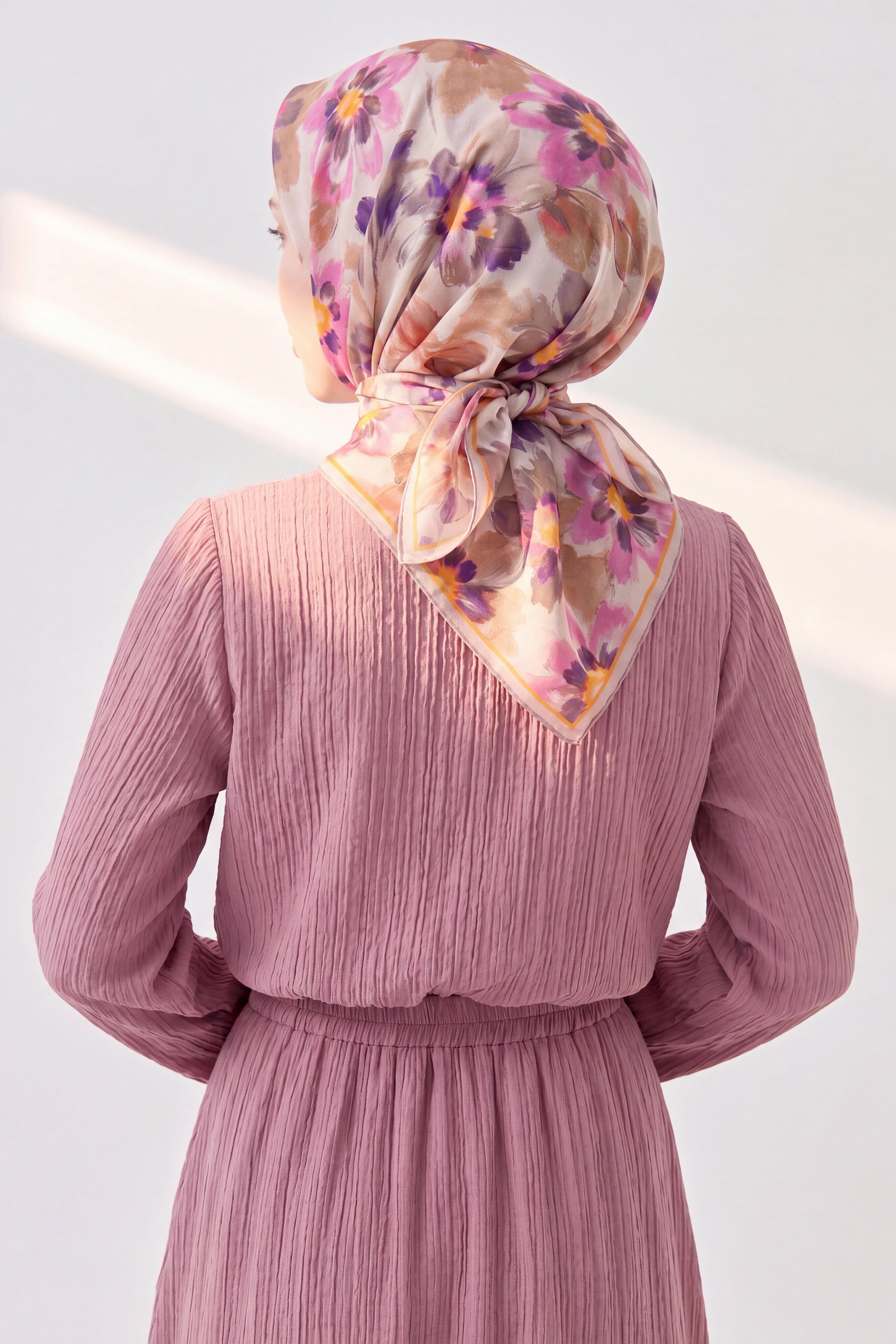 Soft Eşarp Fleur Sütlü Kahve