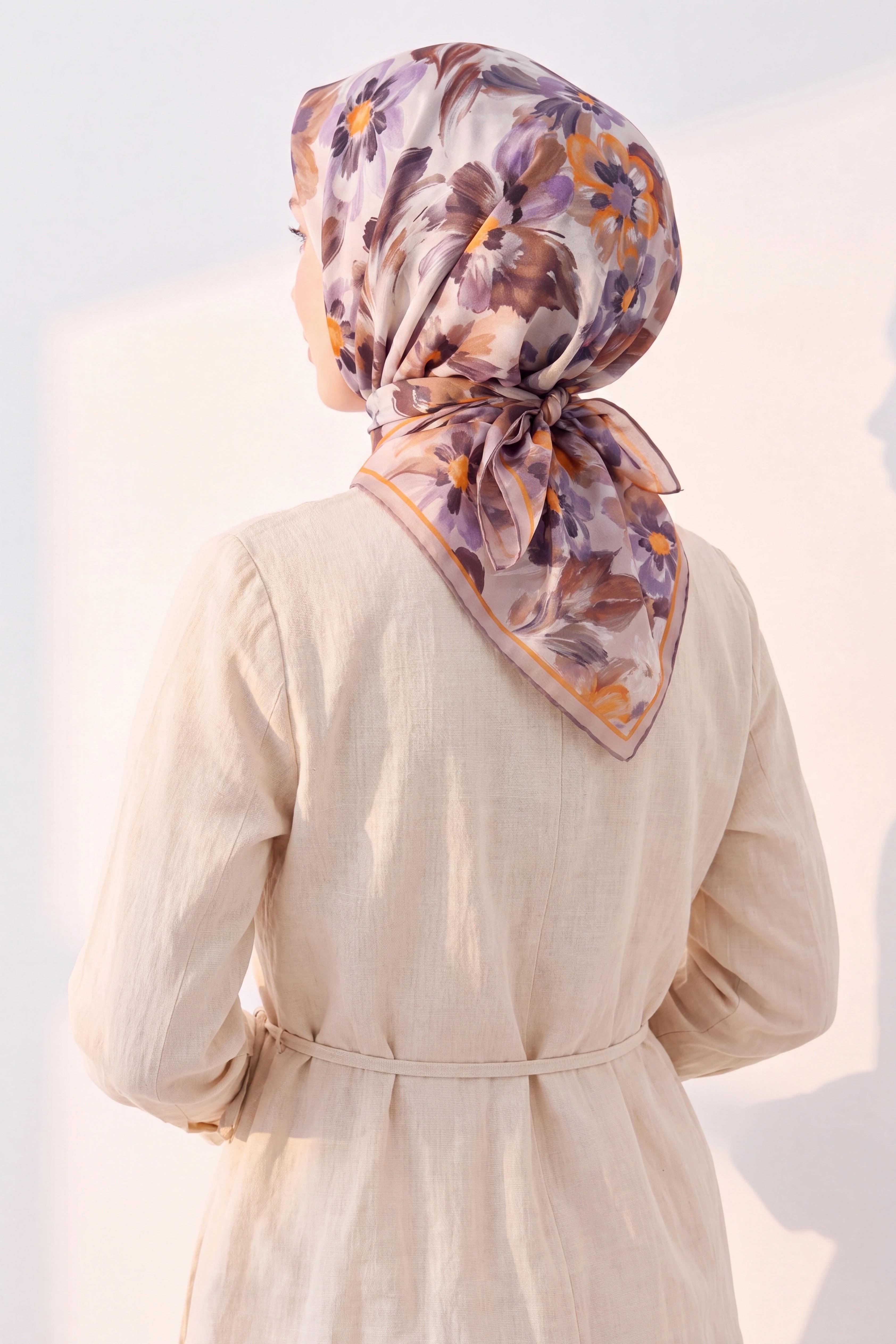 Soft Eşarp Fleur Taba