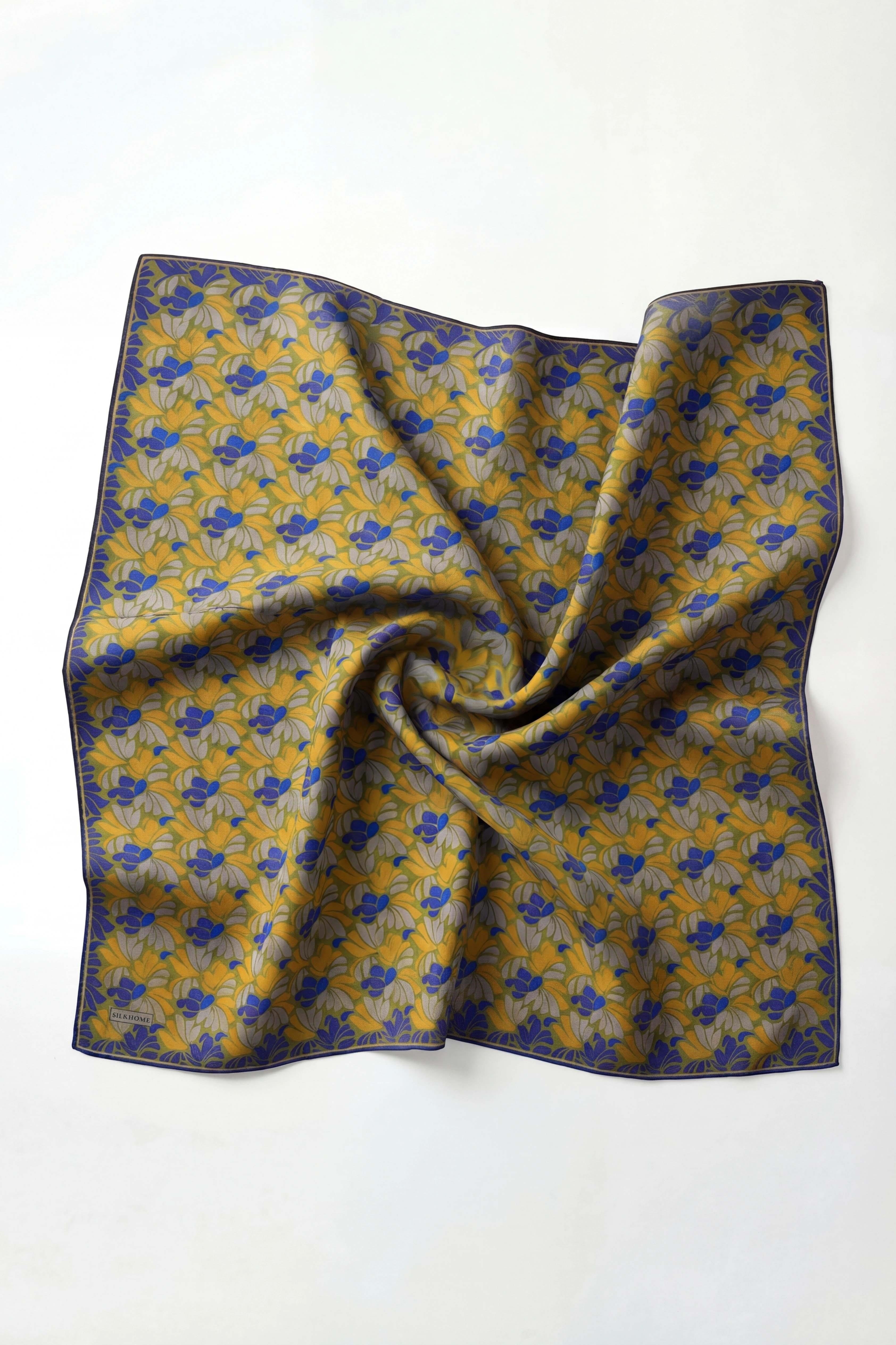 Soft Eşarp Floral Line Yeşil 90x90