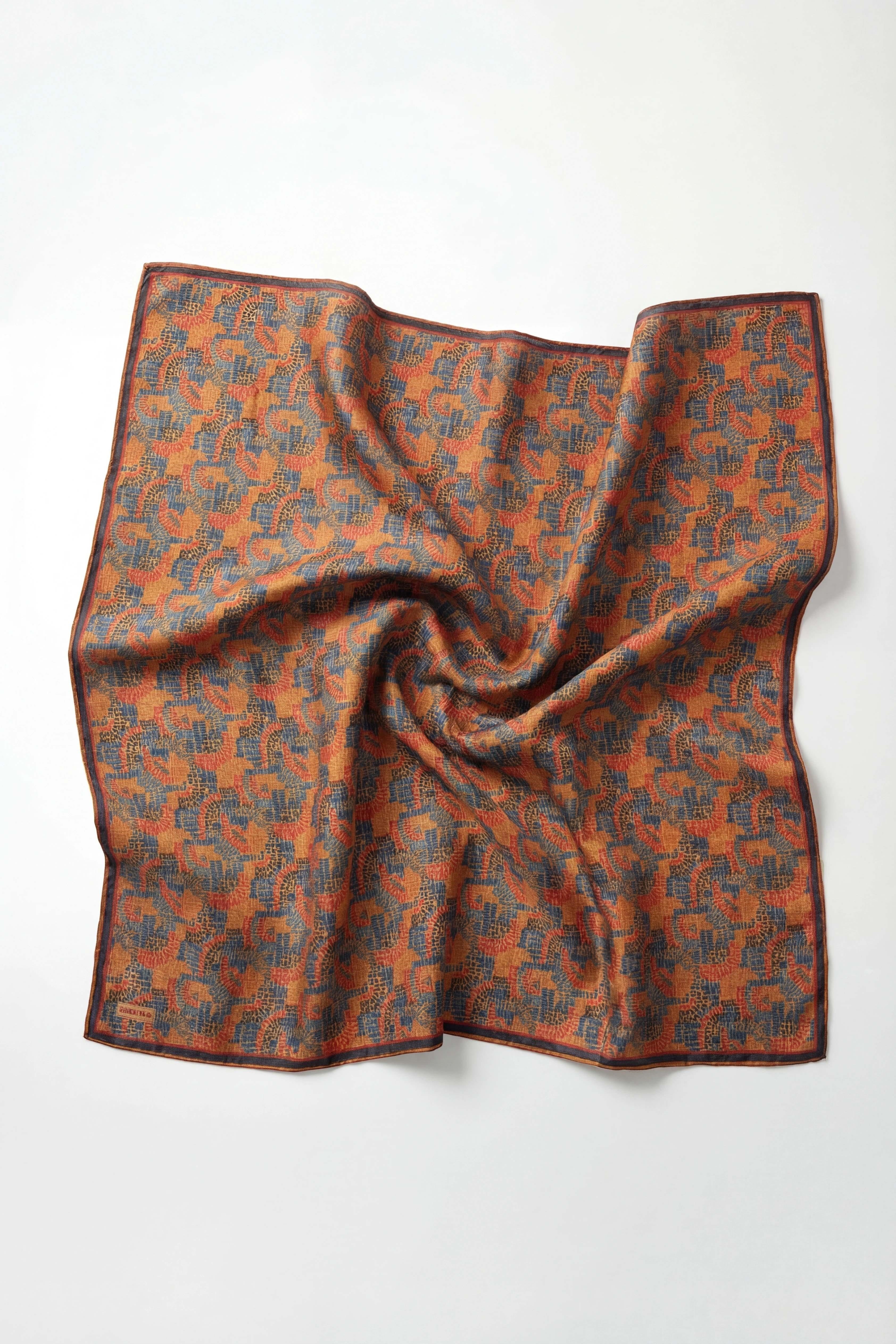 Soft Eşarp Melodi Desen Pas Rengi 90x90