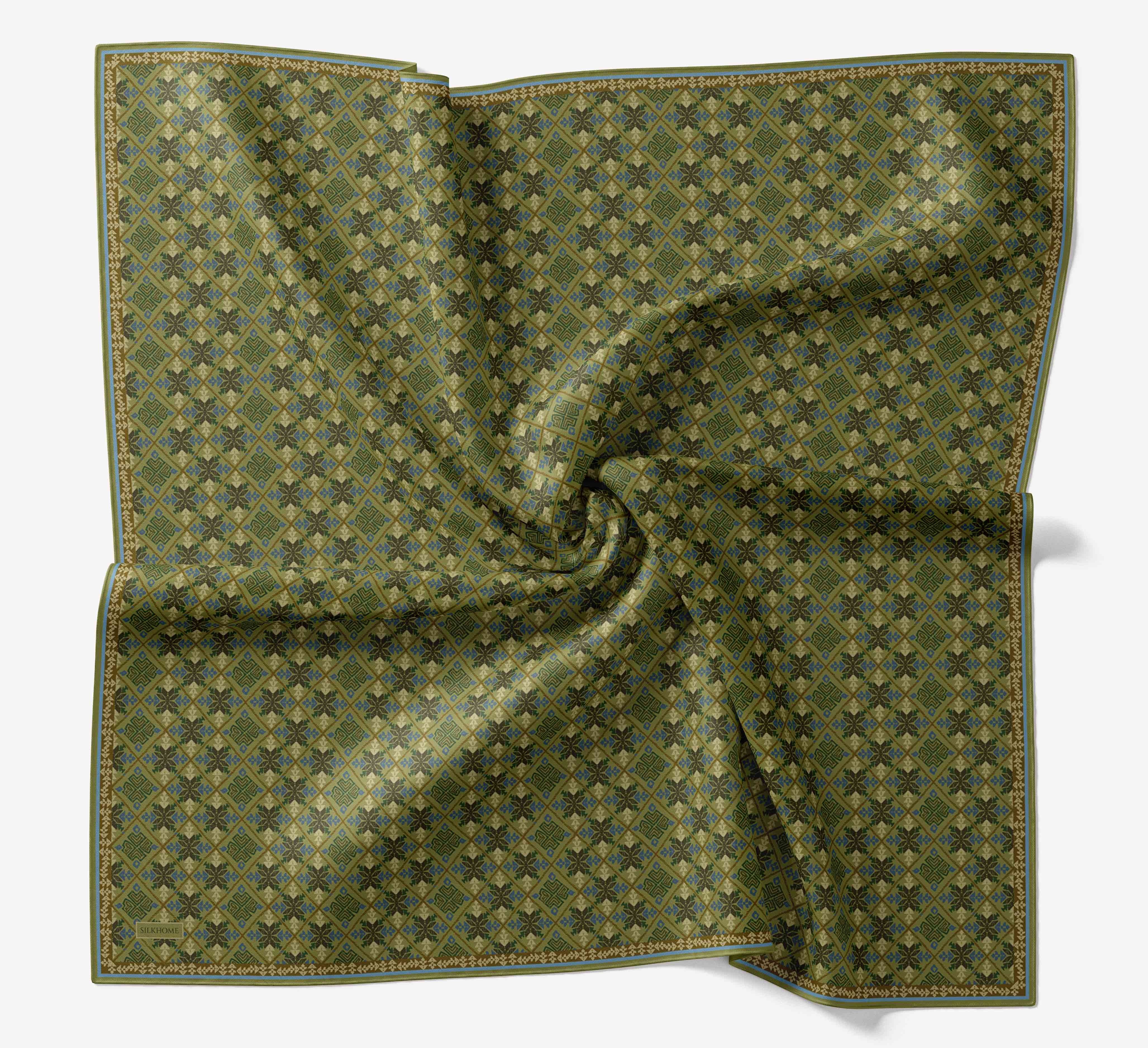 Soft Eşarp Minimal Motif Yeşil